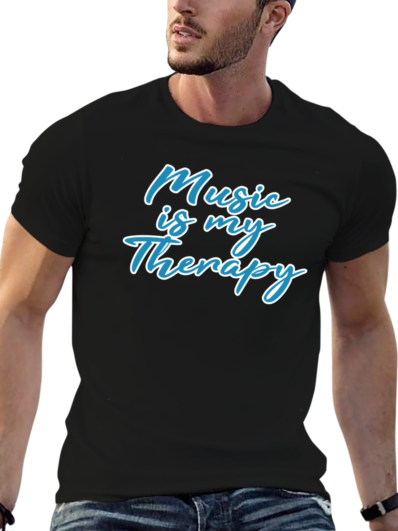 Music Is My Therapy T-Shirt - Black