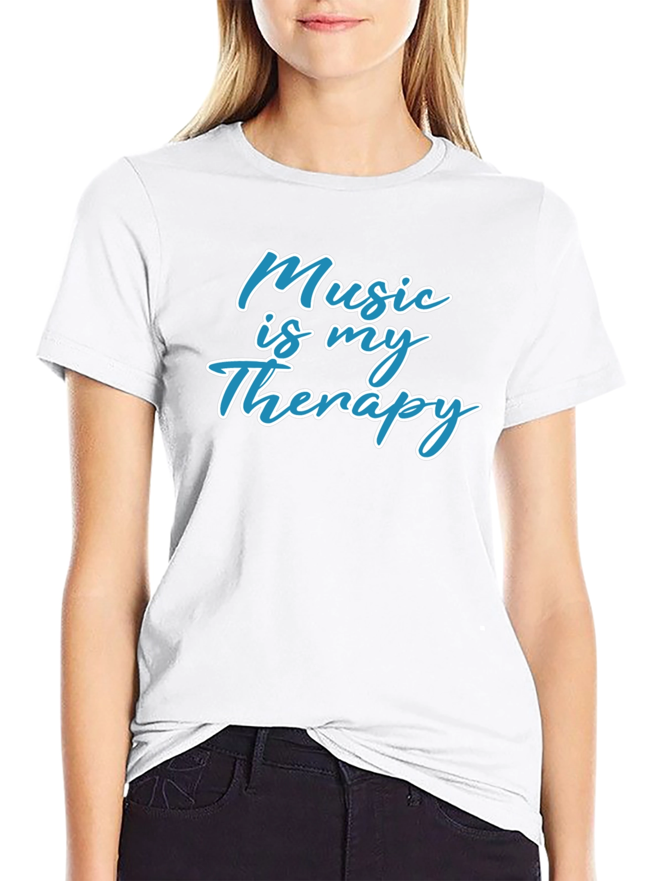 Music Is My Therapy T-Shirt - Black