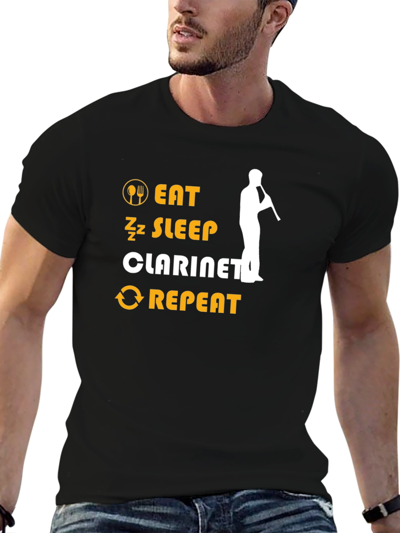 Eat Sleep Clarinet Repeat Graphic Tee