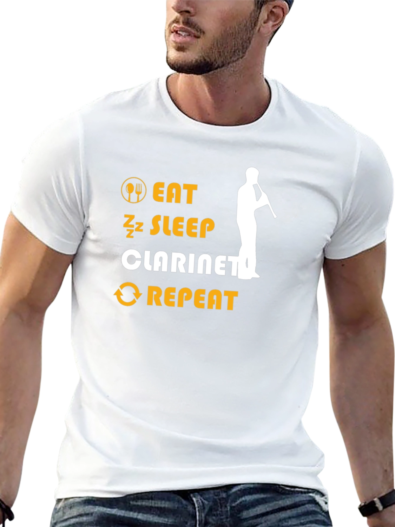 Eat Sleep Clarinet Repeat Graphic Tee