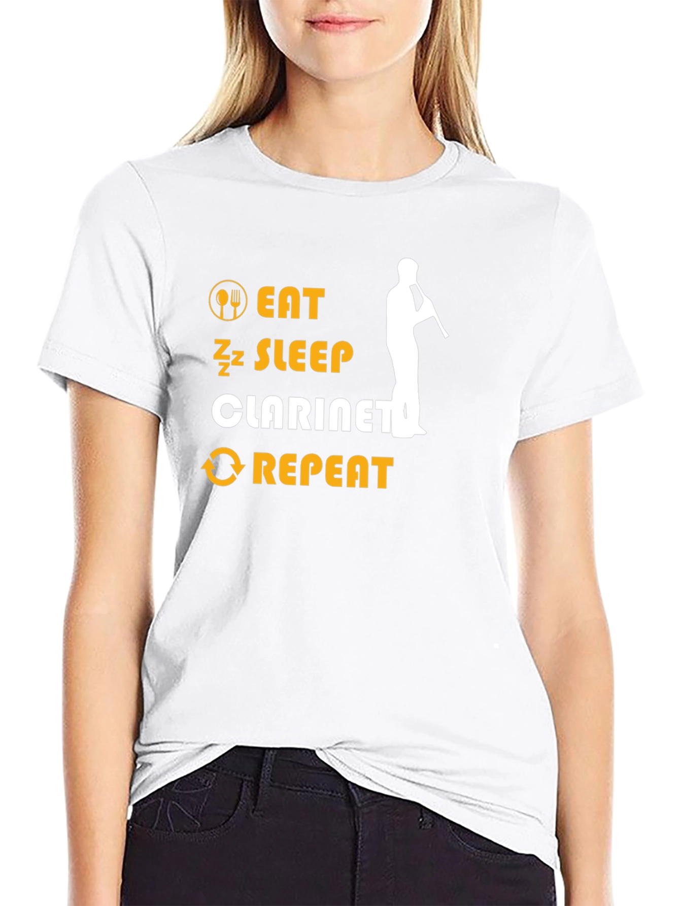 Eat Sleep Clarinet Repeat Graphic Tee