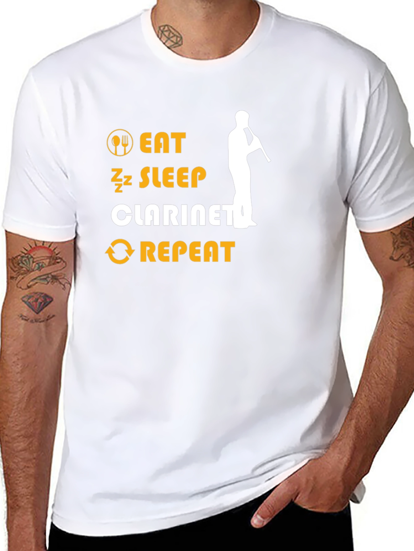 Eat Sleep Clarinet Repeat Graphic Tee