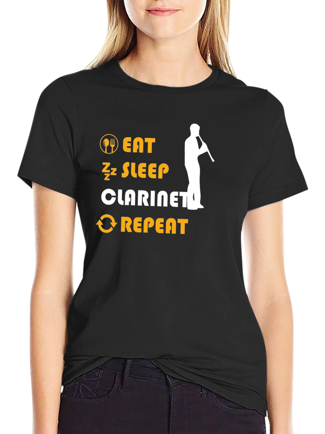Eat Sleep Clarinet Repeat Graphic Tee
