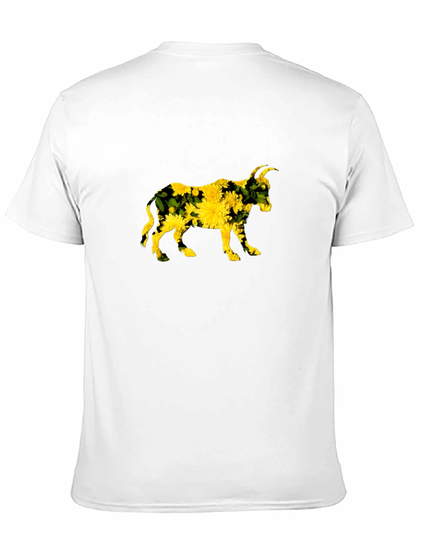 Floral Bull Graphic Black Tee