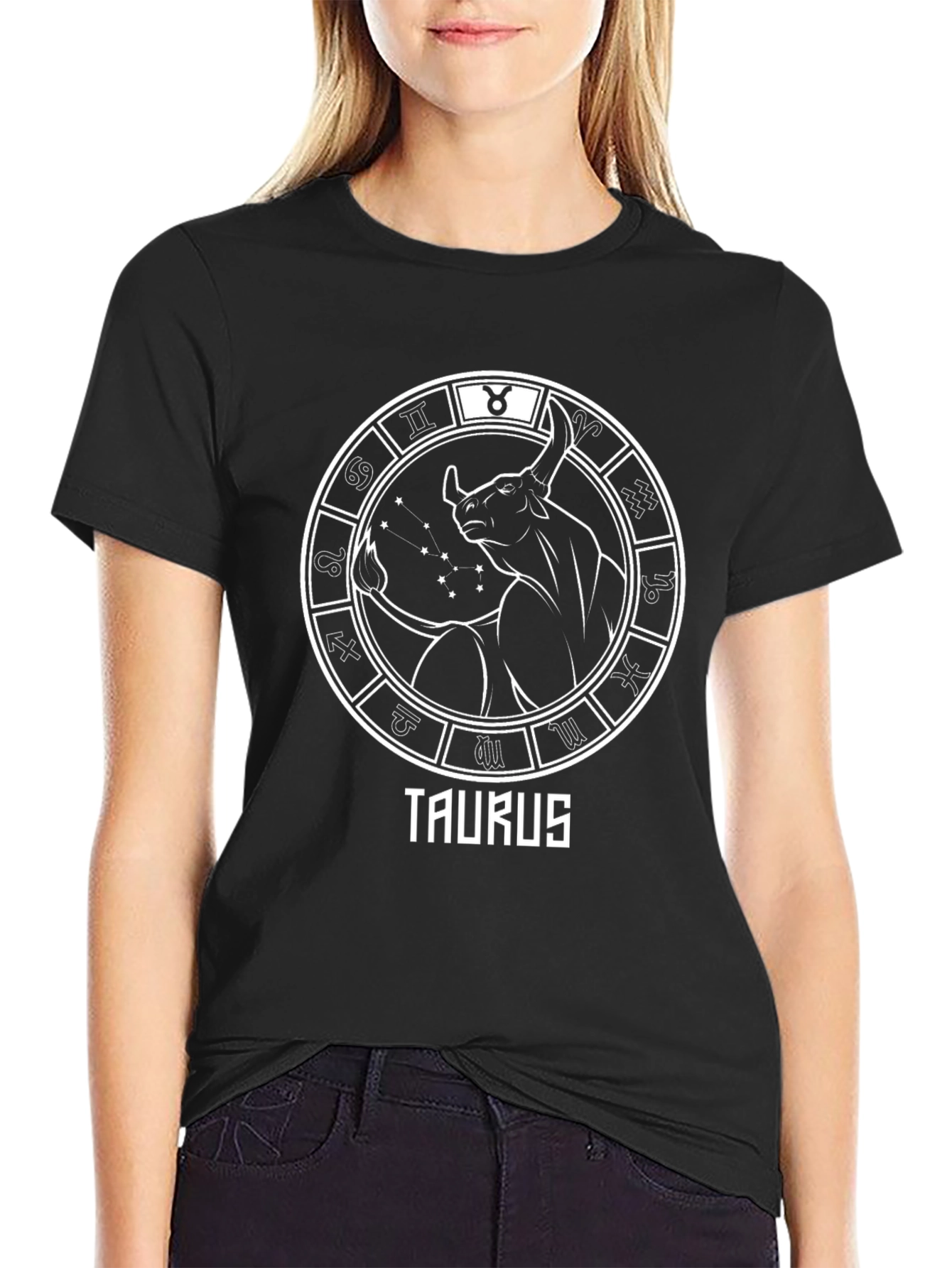 Taurus Zodiac Black T-Shirt