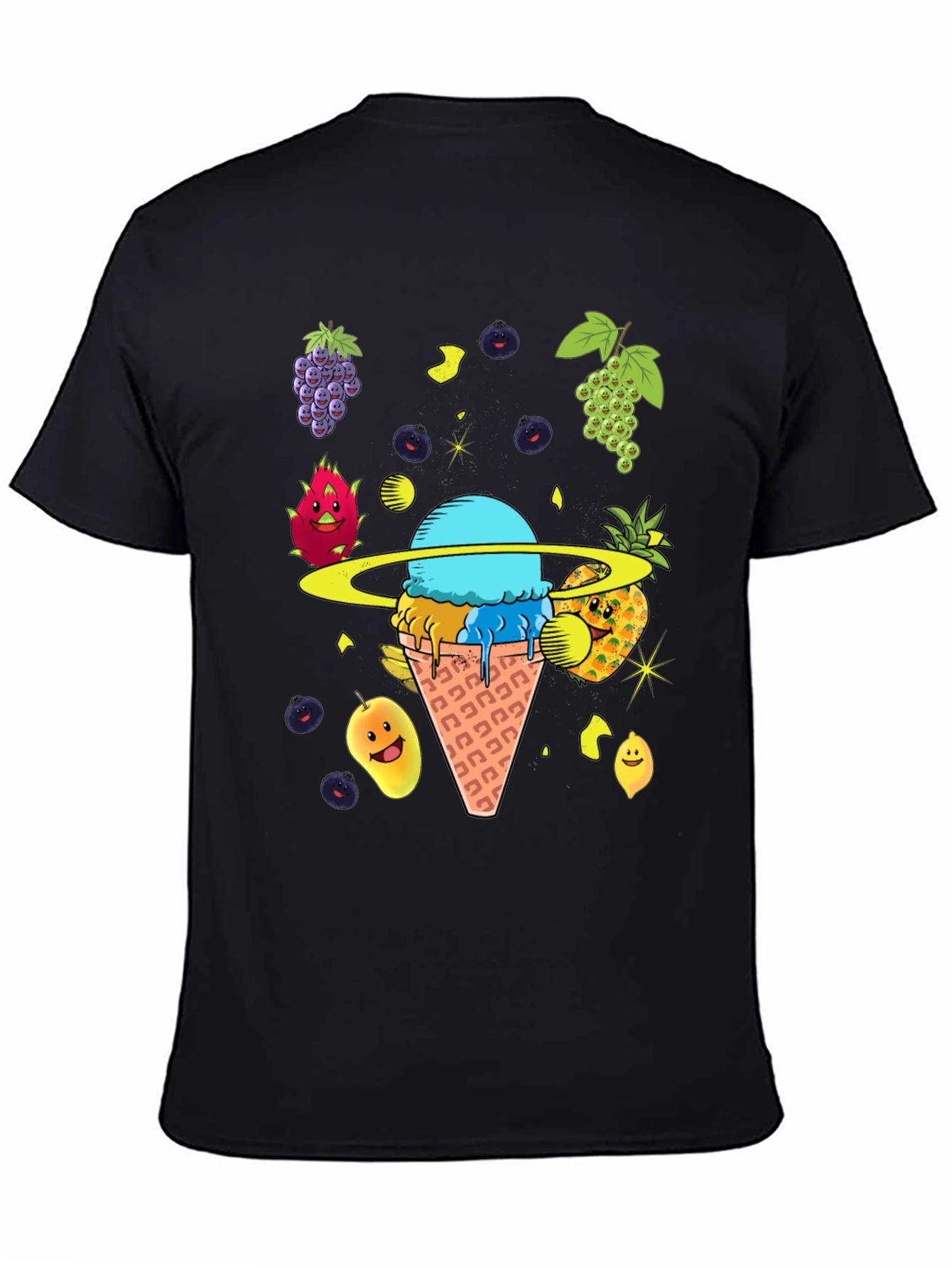 Fruit Ice Cream Planet Graphic T-Shirt