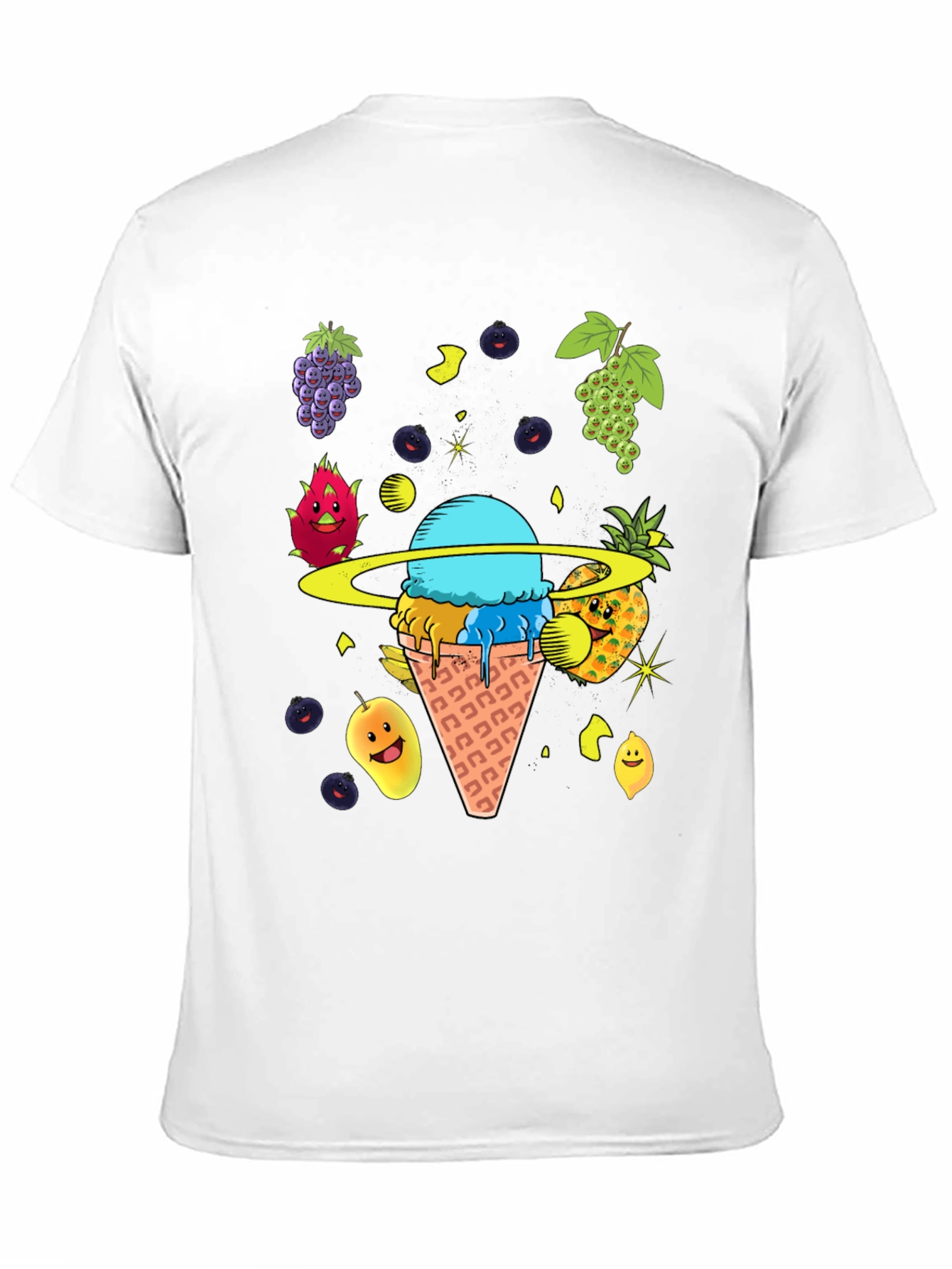 Fruit Ice Cream Planet Graphic T-Shirt