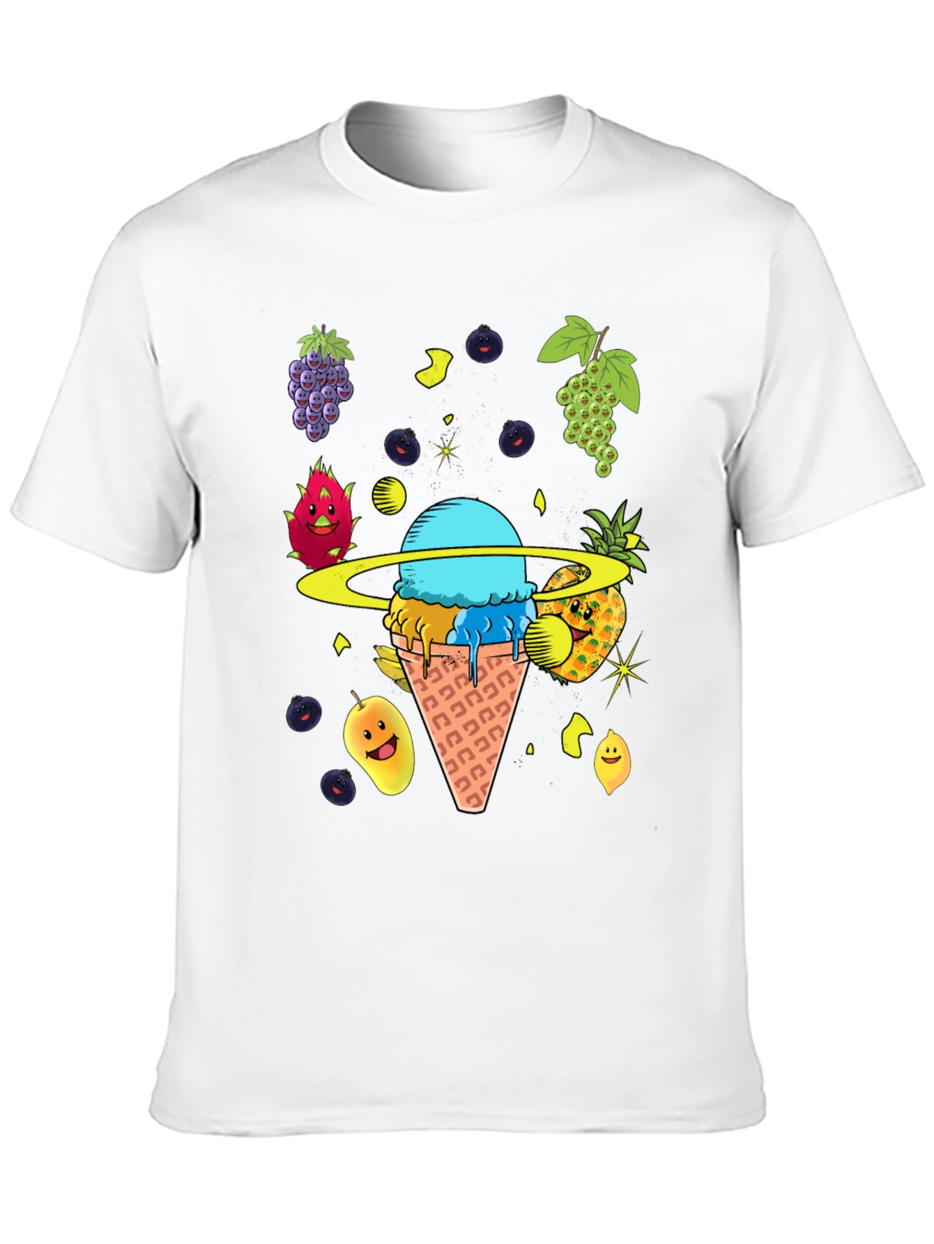 Fruit Ice Cream Planet Graphic T-Shirt