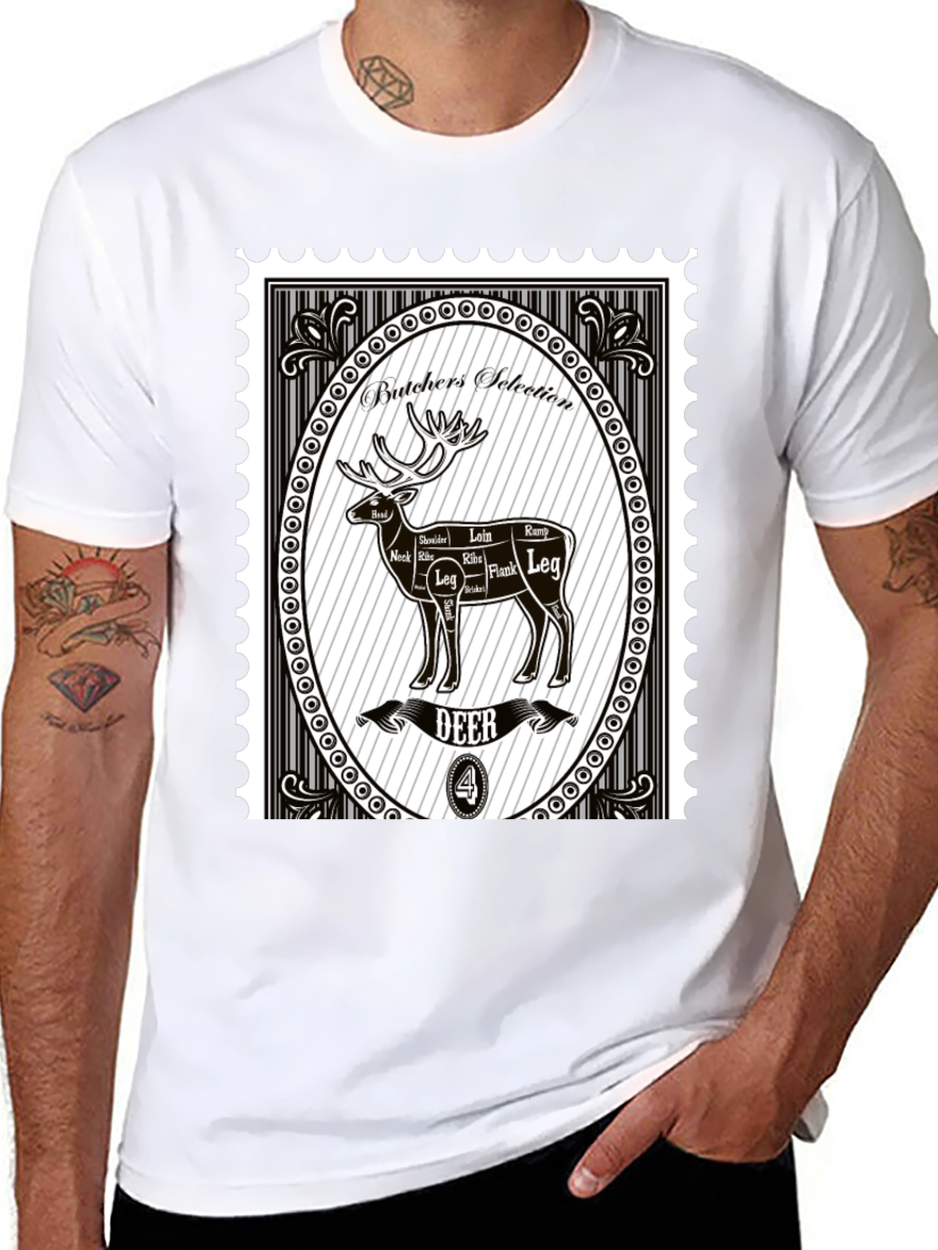 Butchers Selection Deer T-Shirt - Novelty Graphic Tee