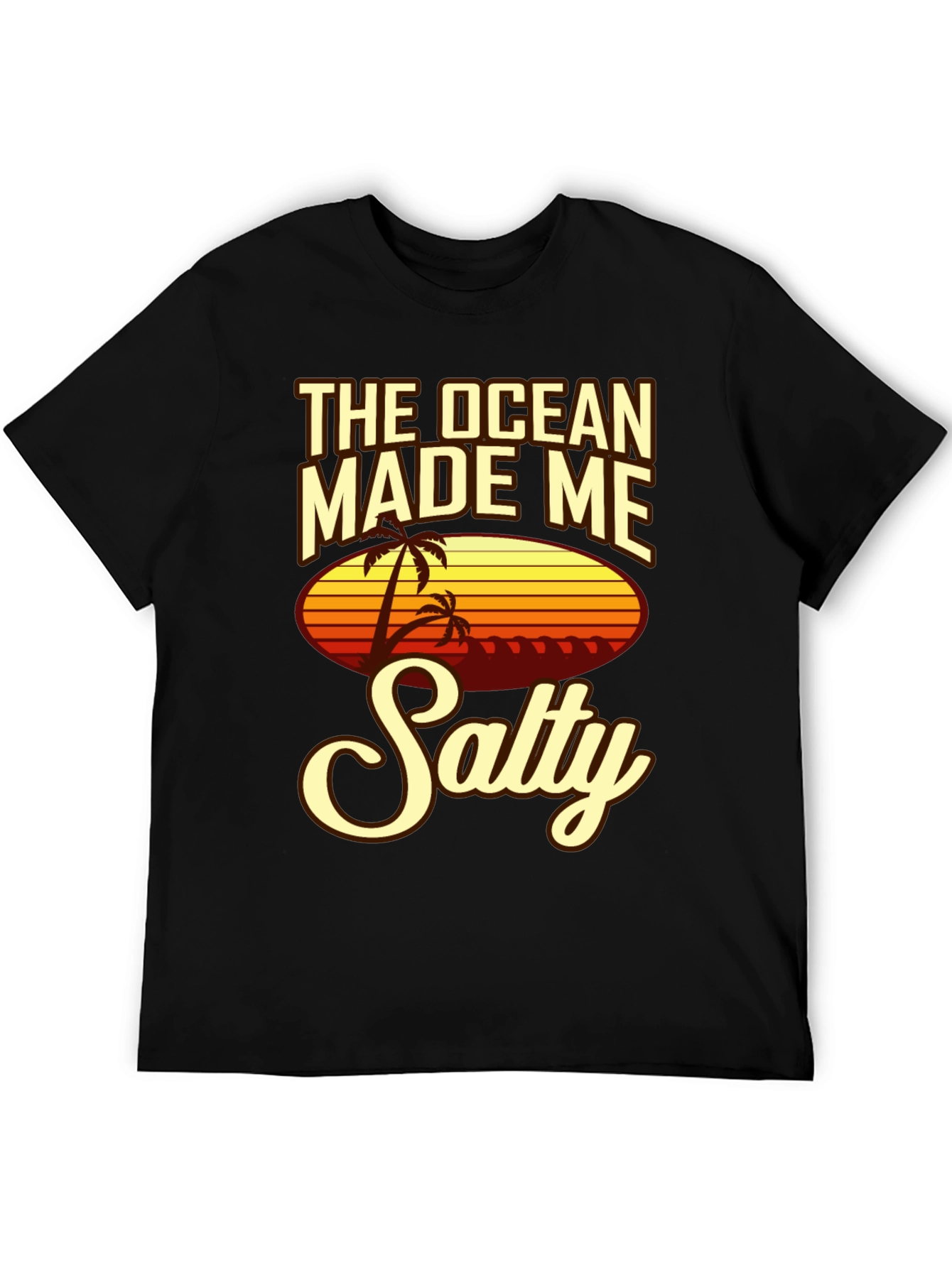 The Ocean Made Me Salty Black Graphic Tee