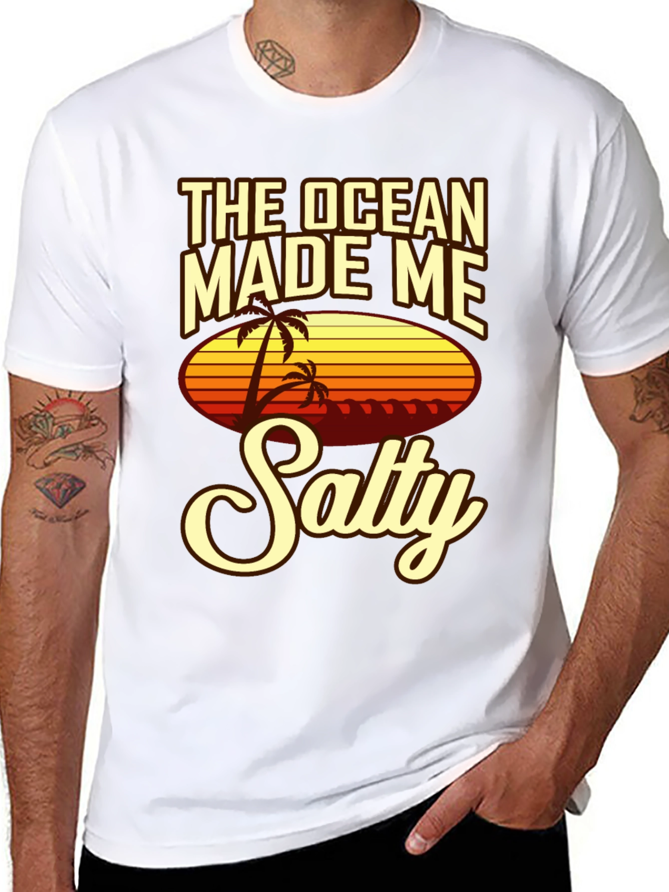 The Ocean Made Me Salty Black Graphic Tee