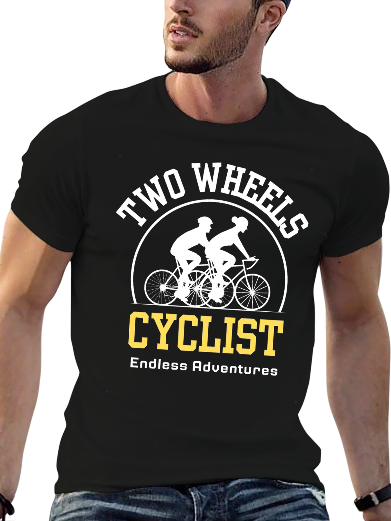 Two Wheels Cyclist T-Shirt - Endless Adventures