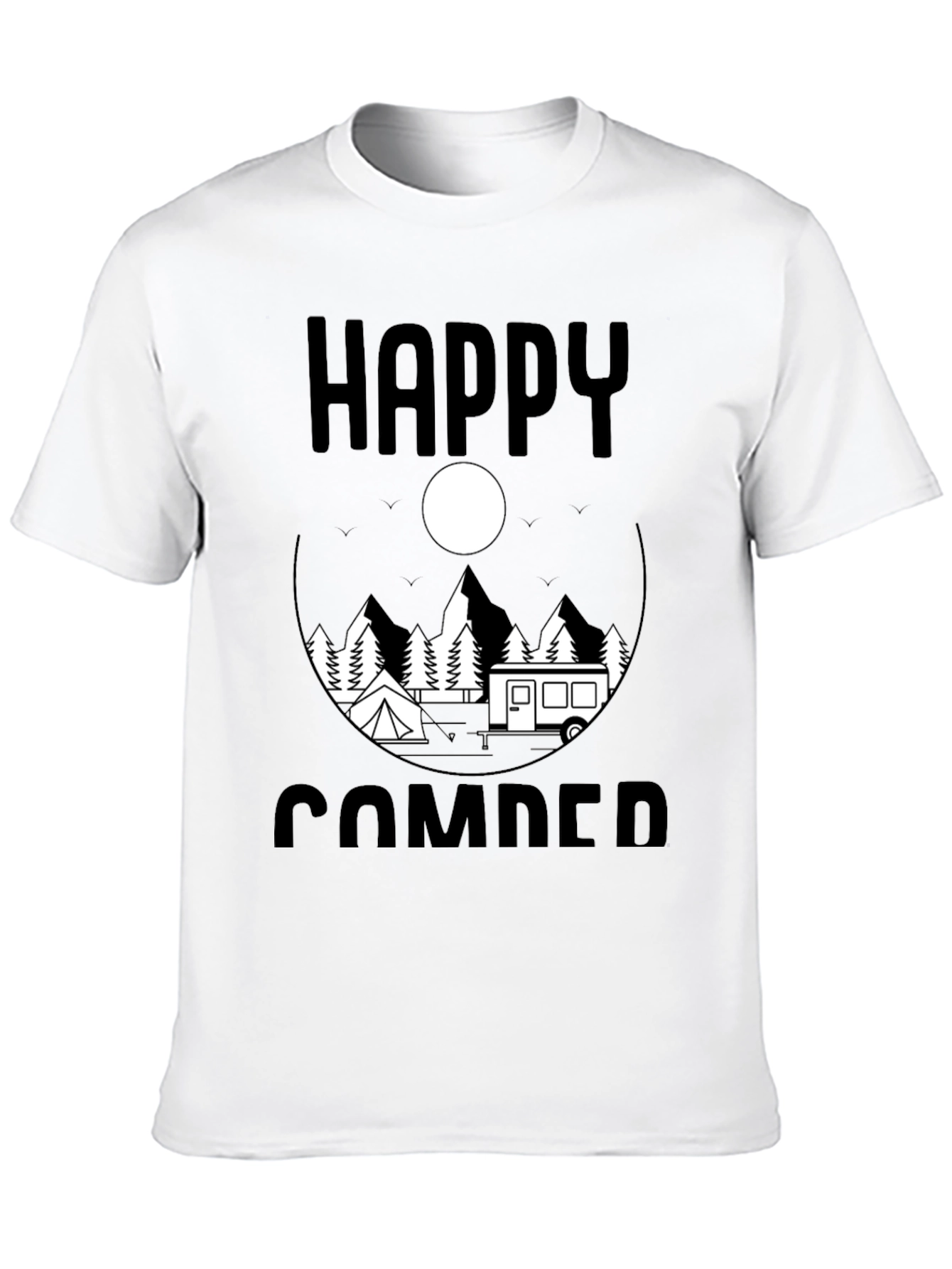 Happy Camper Graphic Tee - Outdoor Adventure Shirt