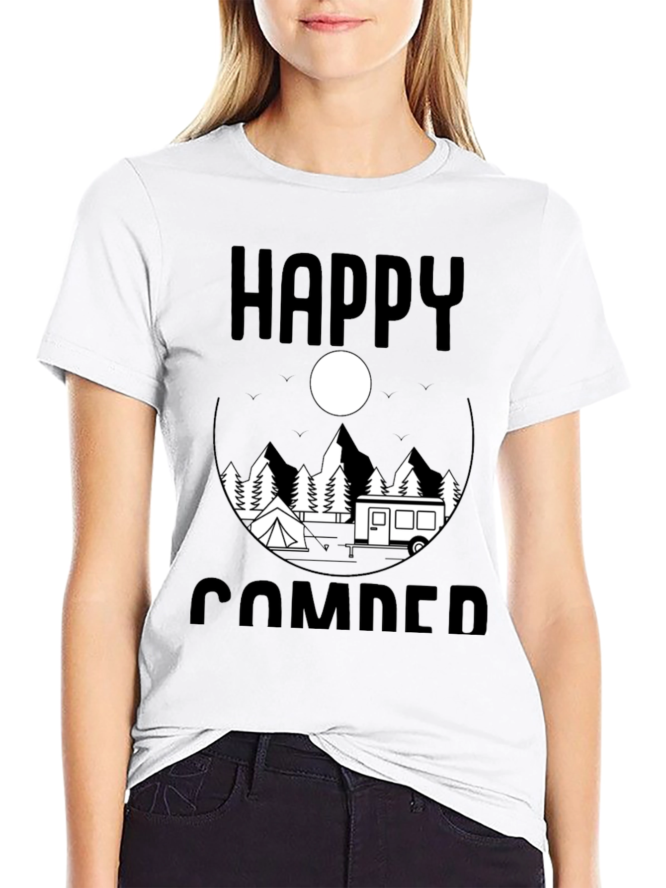 Happy Camper Graphic Tee - Outdoor Adventure Shirt