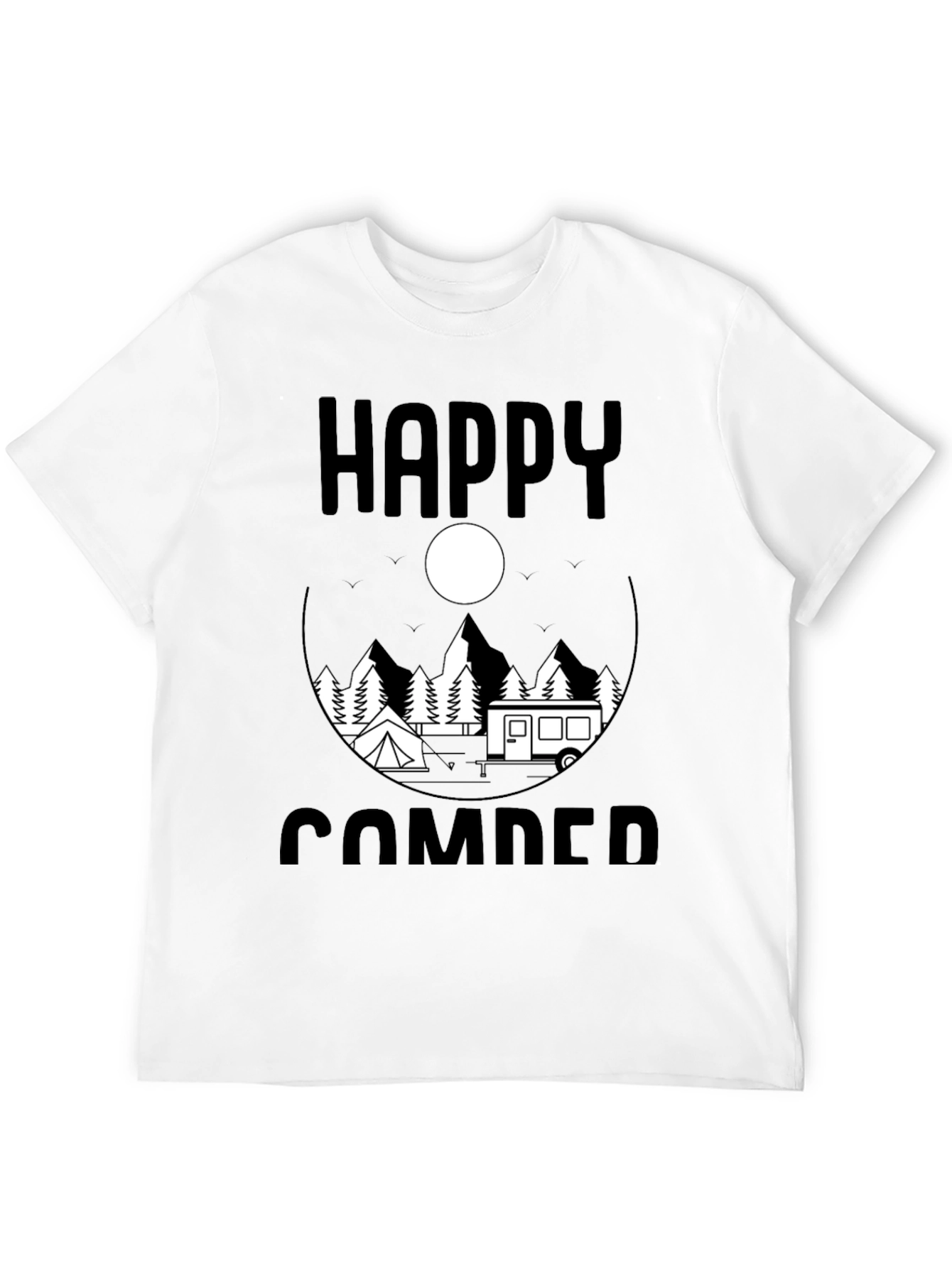 Happy Camper Graphic Tee - Outdoor Adventure Shirt