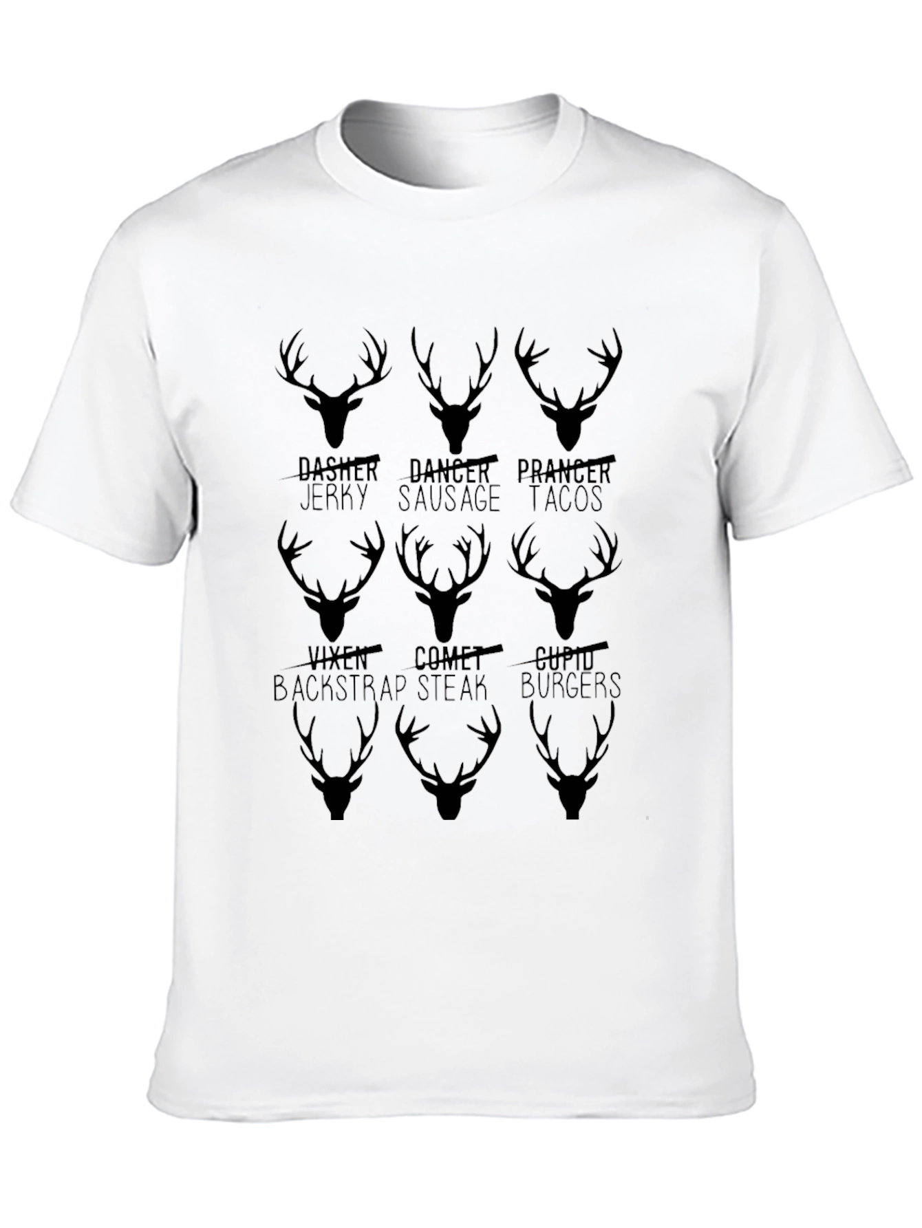 Deer Hunting Christmas T-Shirt Funny Reindeer Names Tee