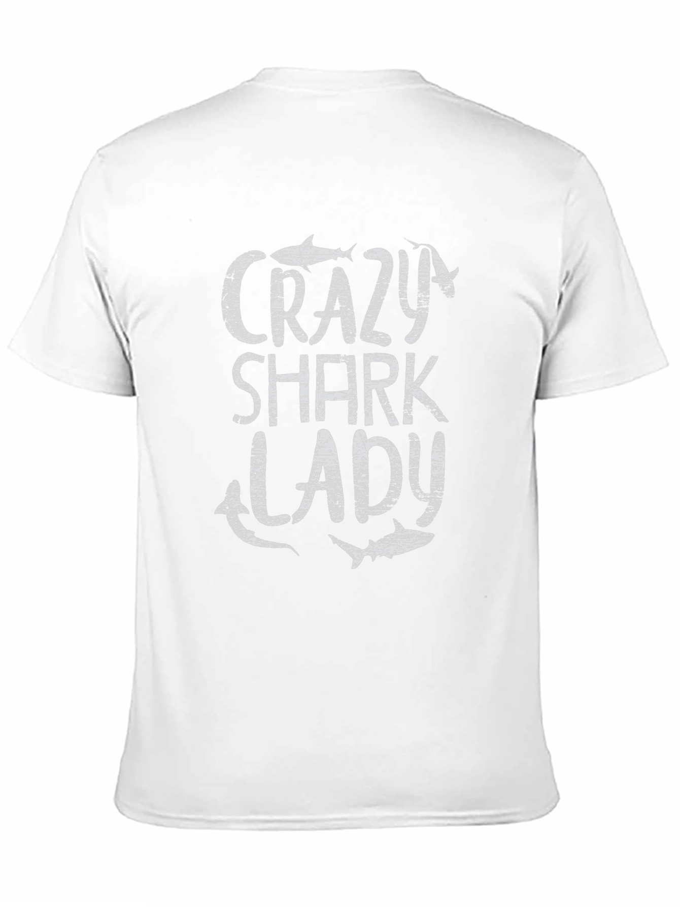 Crazy Shark Lady T-Shirt - Novelty Graphic Tee