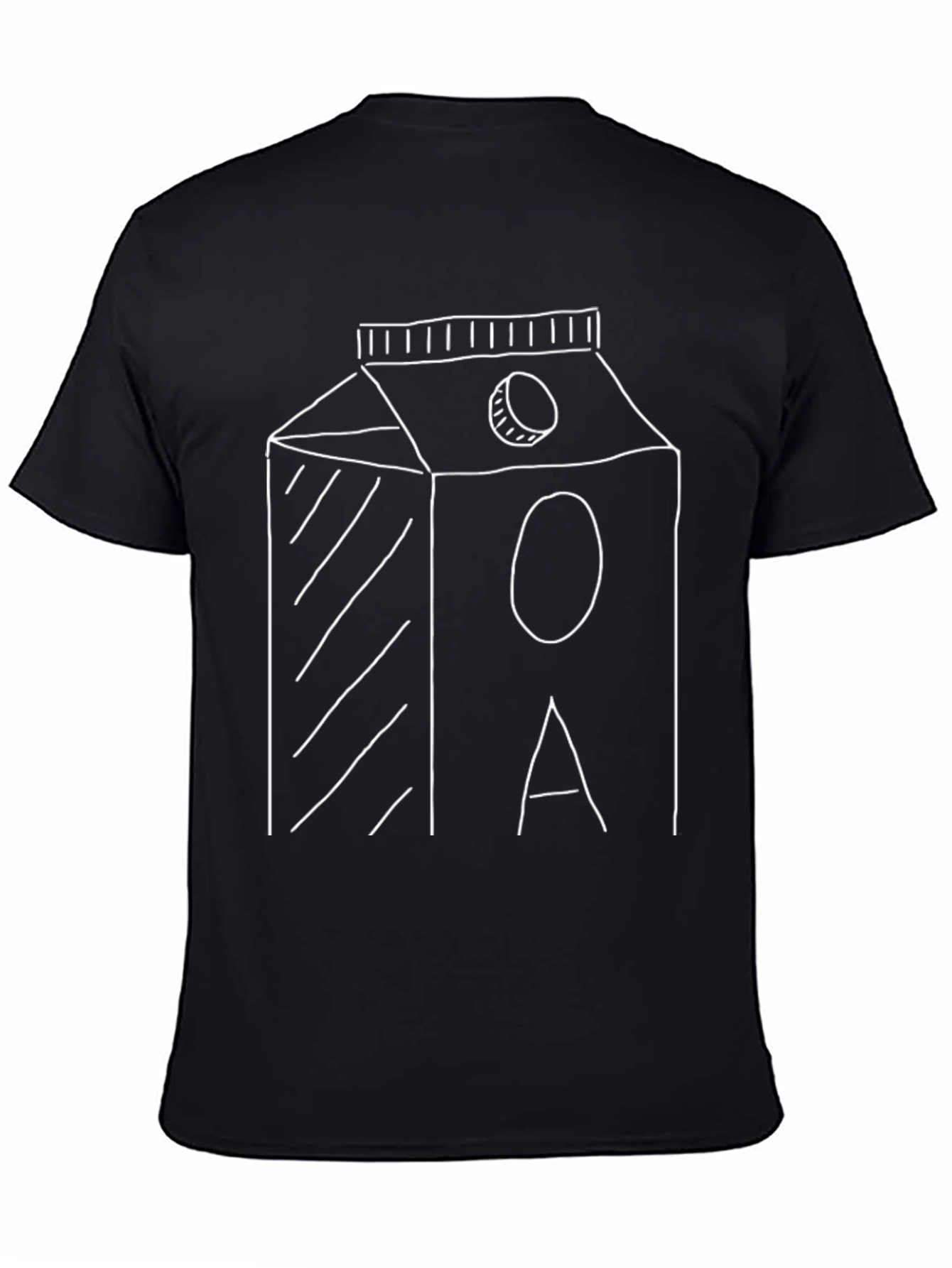 Abstract Milk Carton Graphic Tee - Black