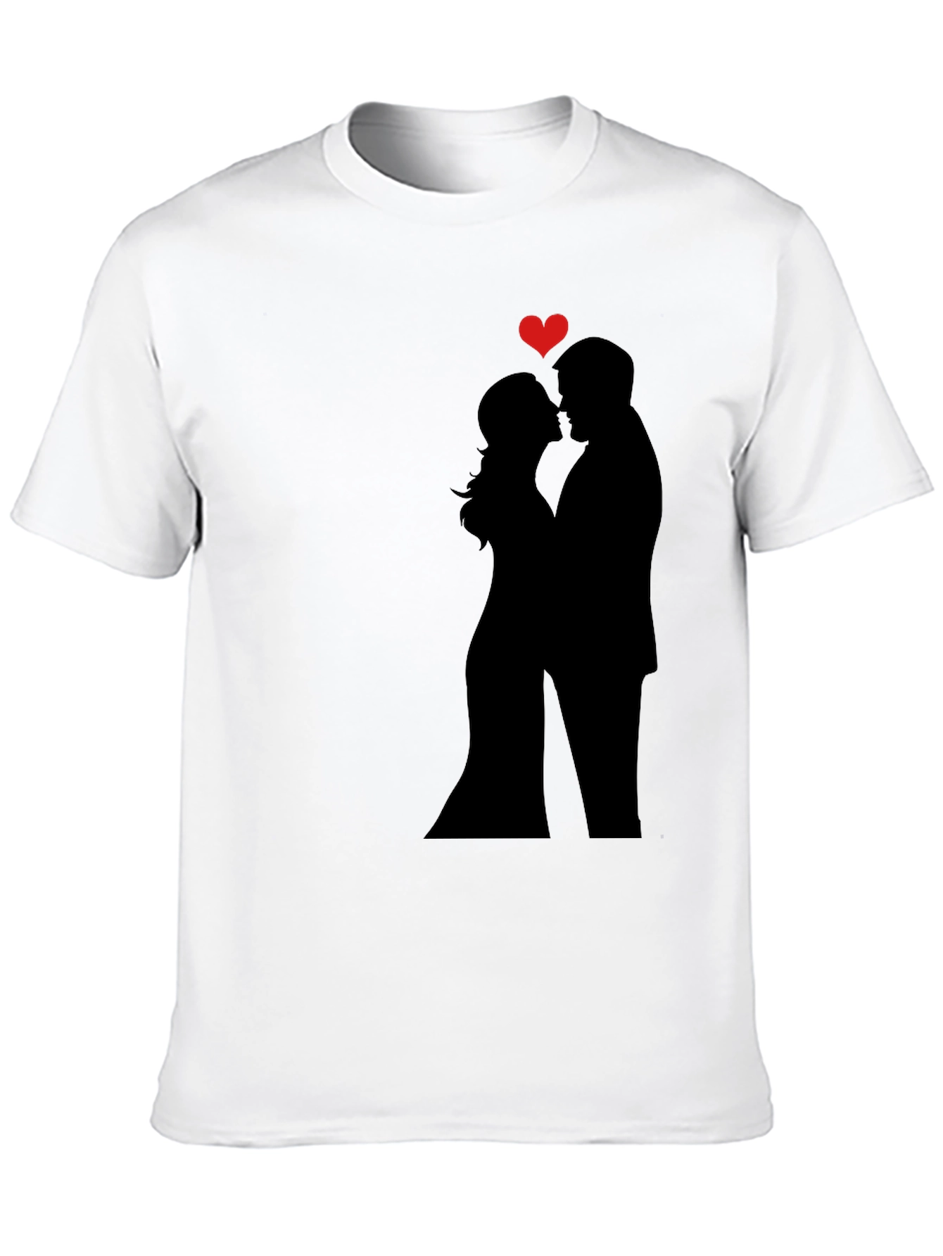 Romantic Couple Silhouette Tee - Black