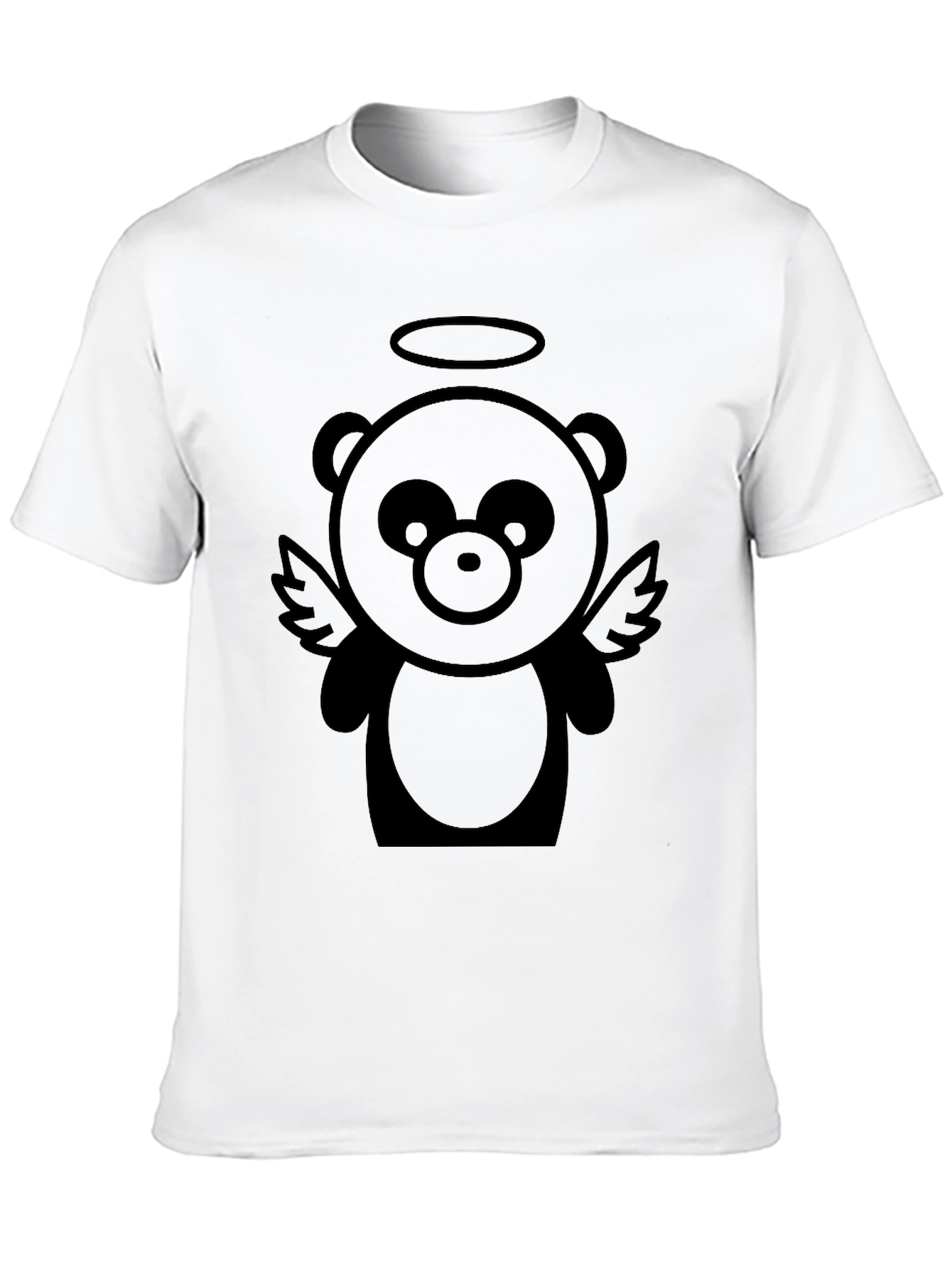 Angel Bear Graphic T-Shirt - Black Casual Tee