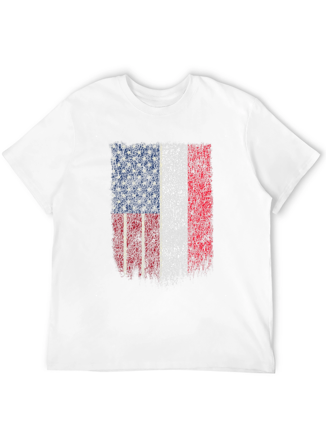 American France Flag Distressed Graphic Tee