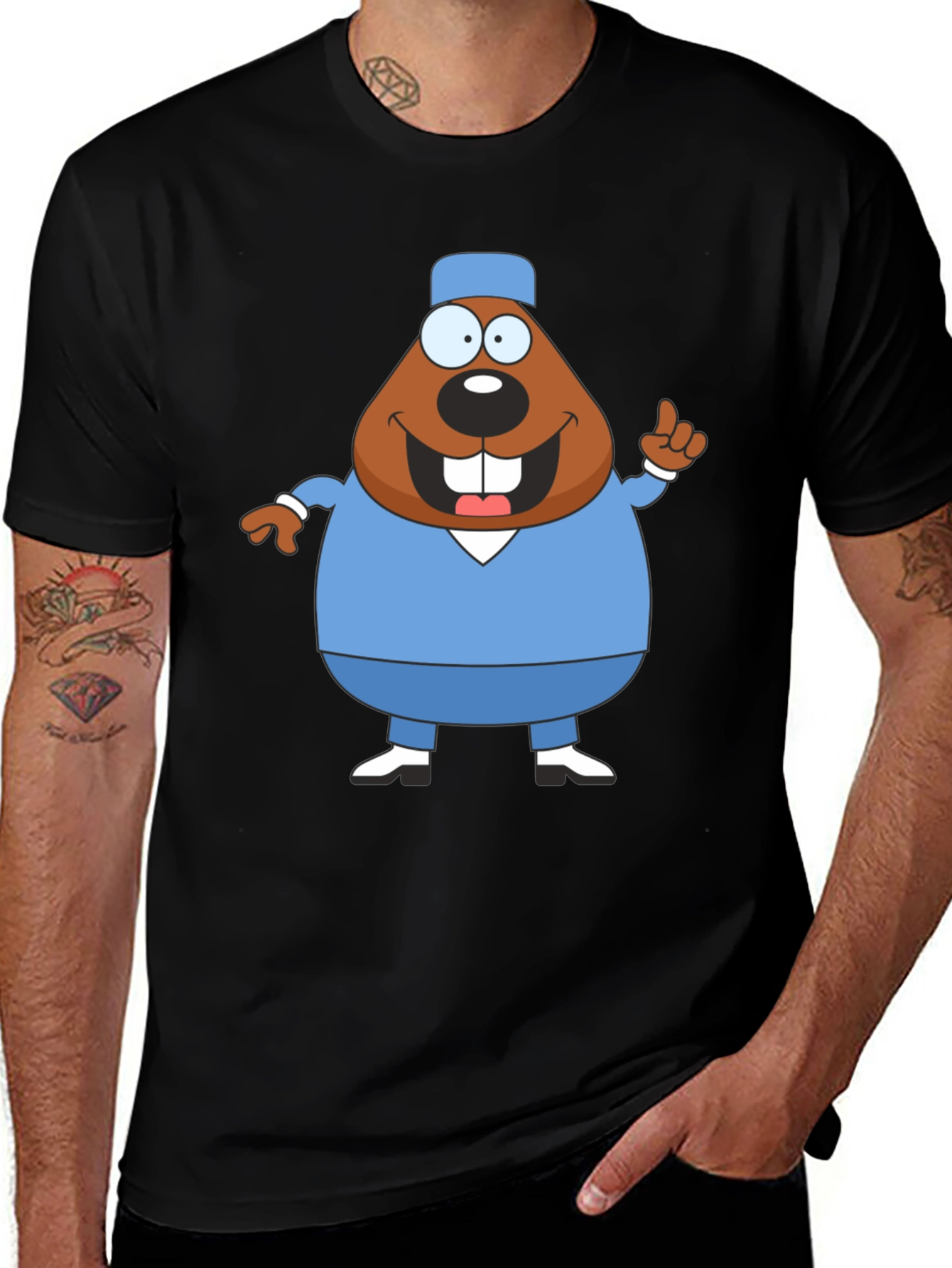 Cartoon Beaver Doctor T-Shirt