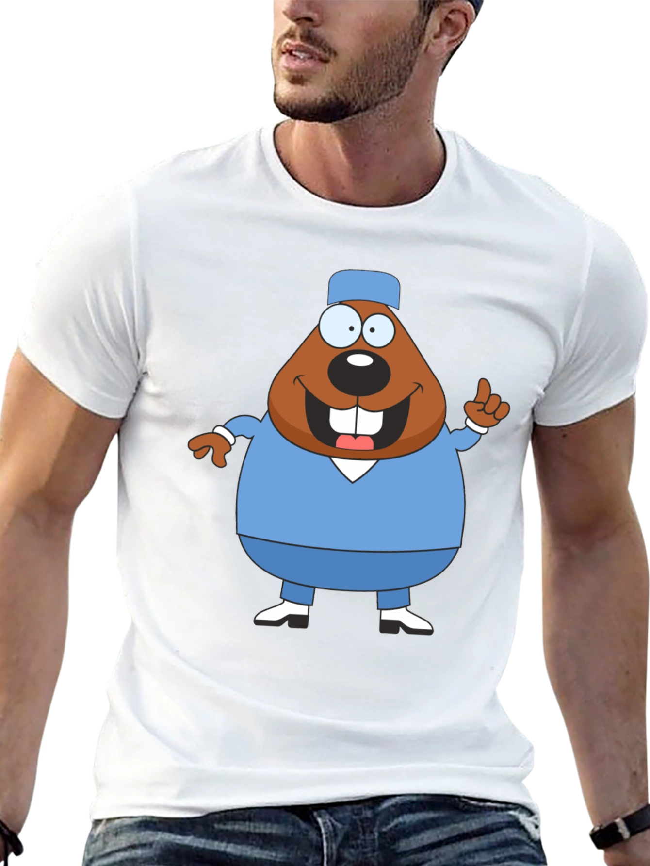 Cartoon Beaver Doctor T-Shirt