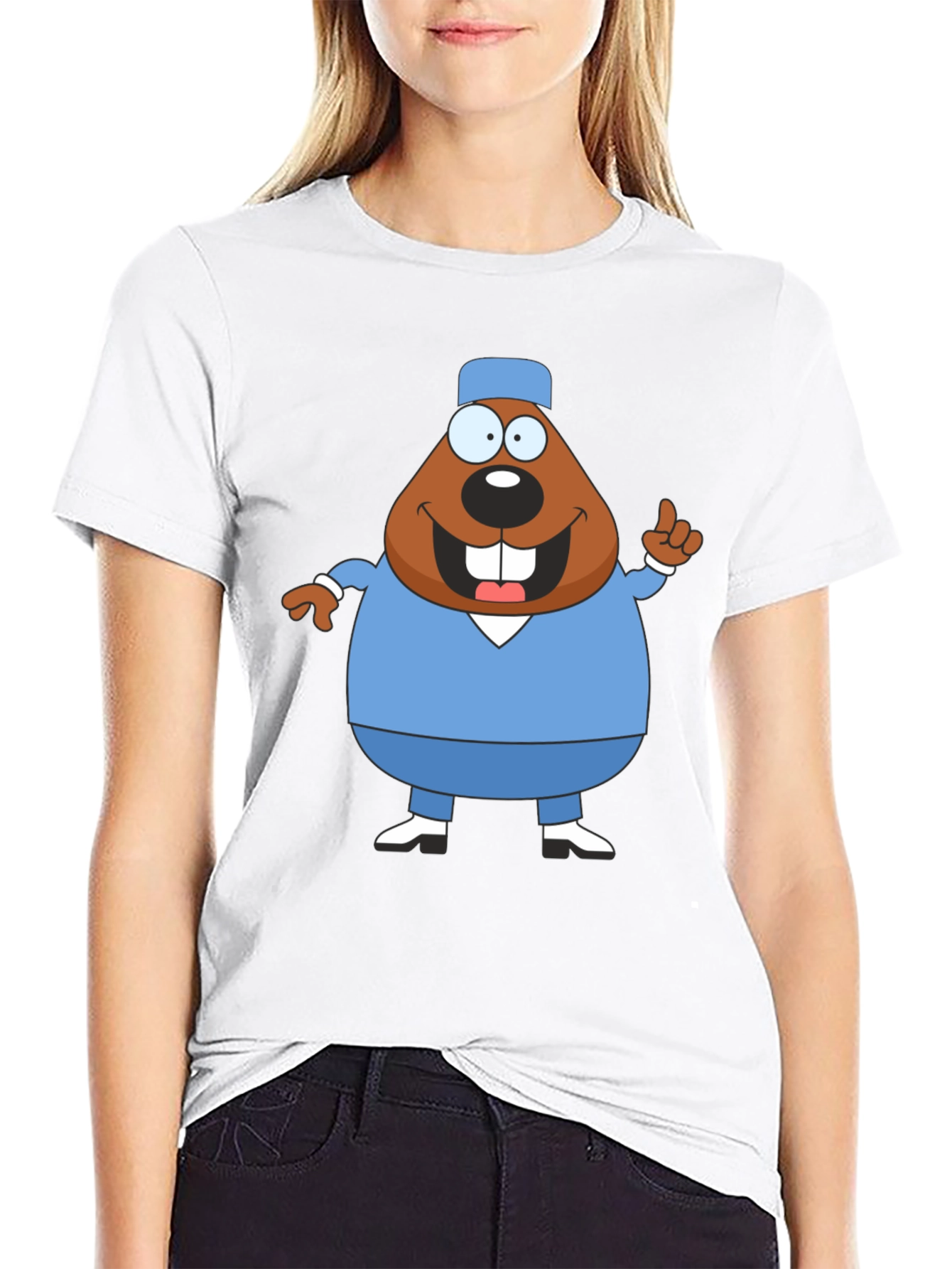 Cartoon Beaver Doctor T-Shirt