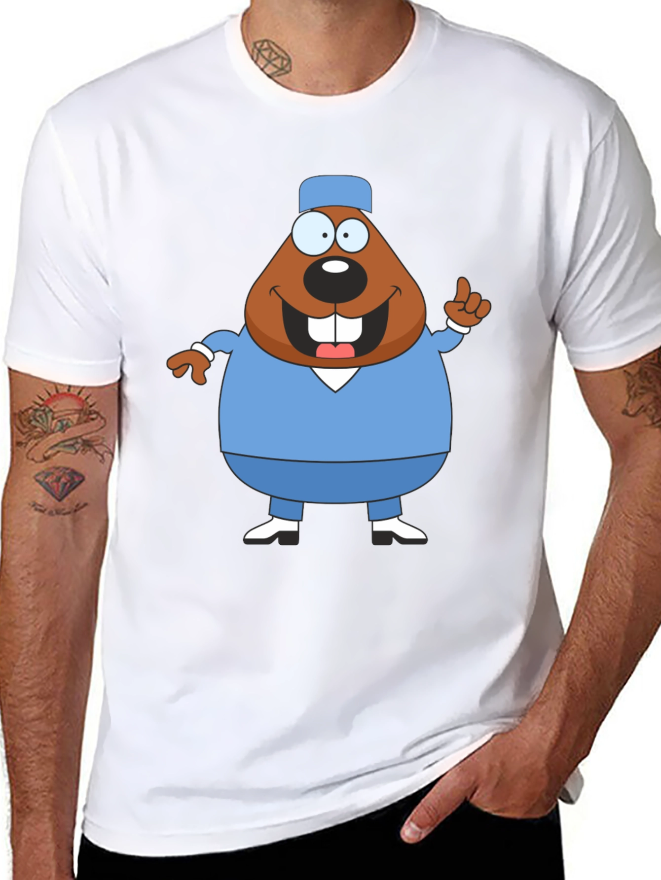Cartoon Beaver Doctor T-Shirt