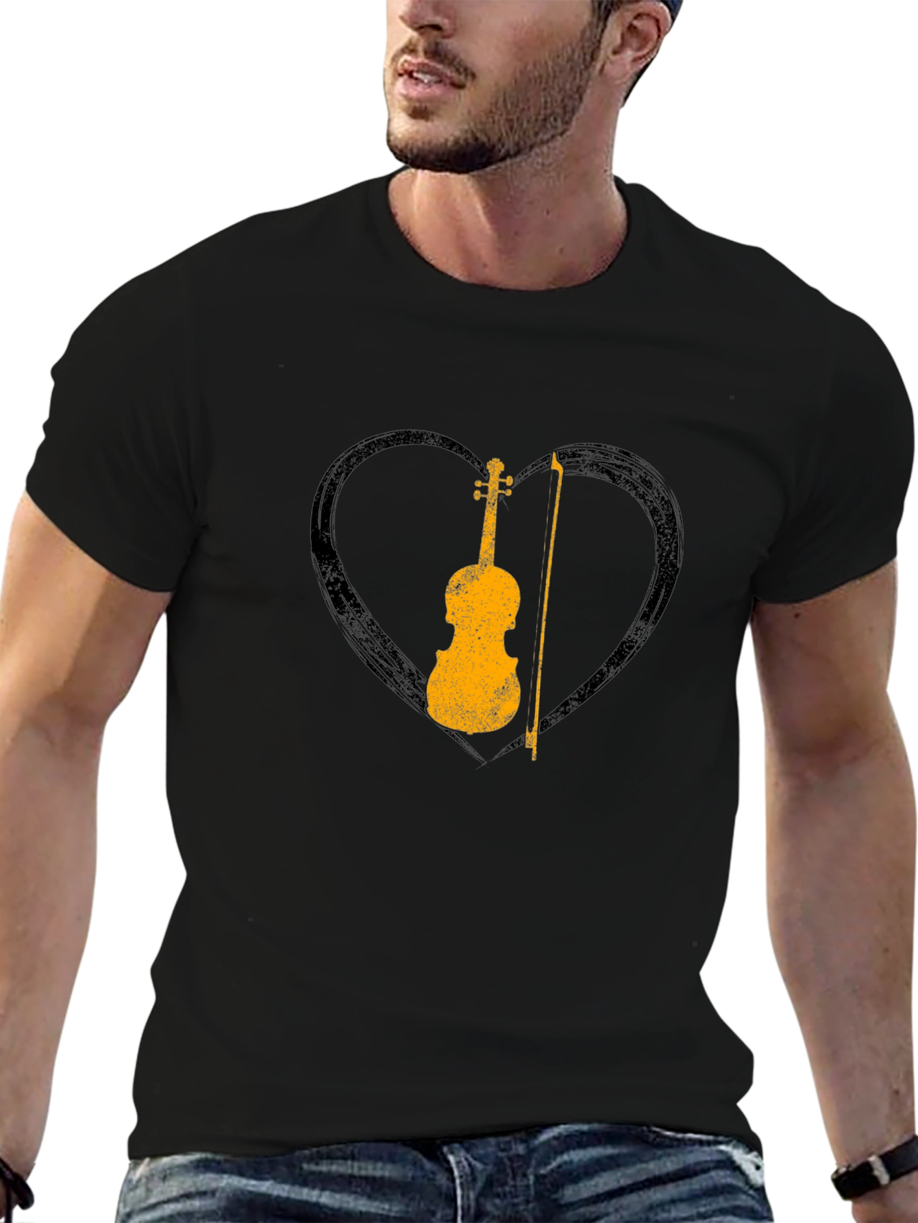 Violin Heart Graphic Tee - Musician T-Shirt