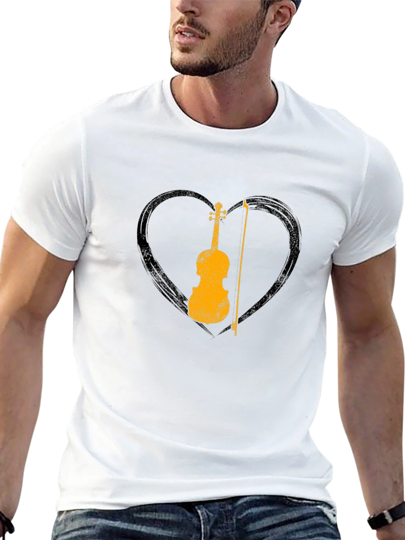 Violin Heart Graphic Tee - Musician T-Shirt