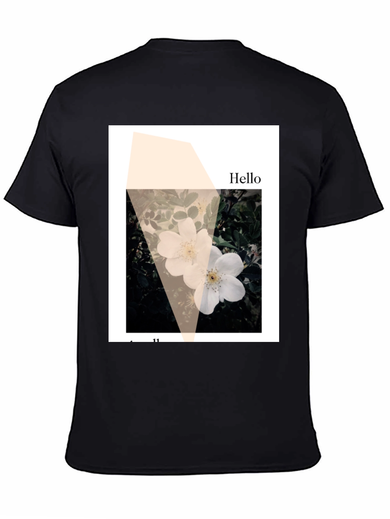 Floral Hello Black Graphic Tee