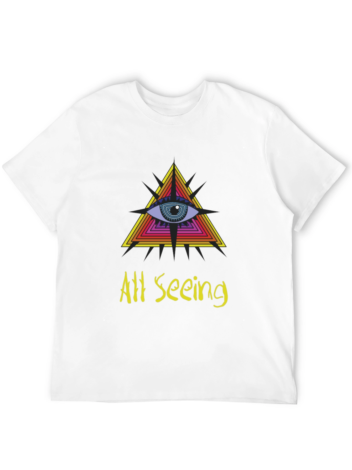 All Seeing Eye Graphic Tee - Black Cotton T-Shirt
