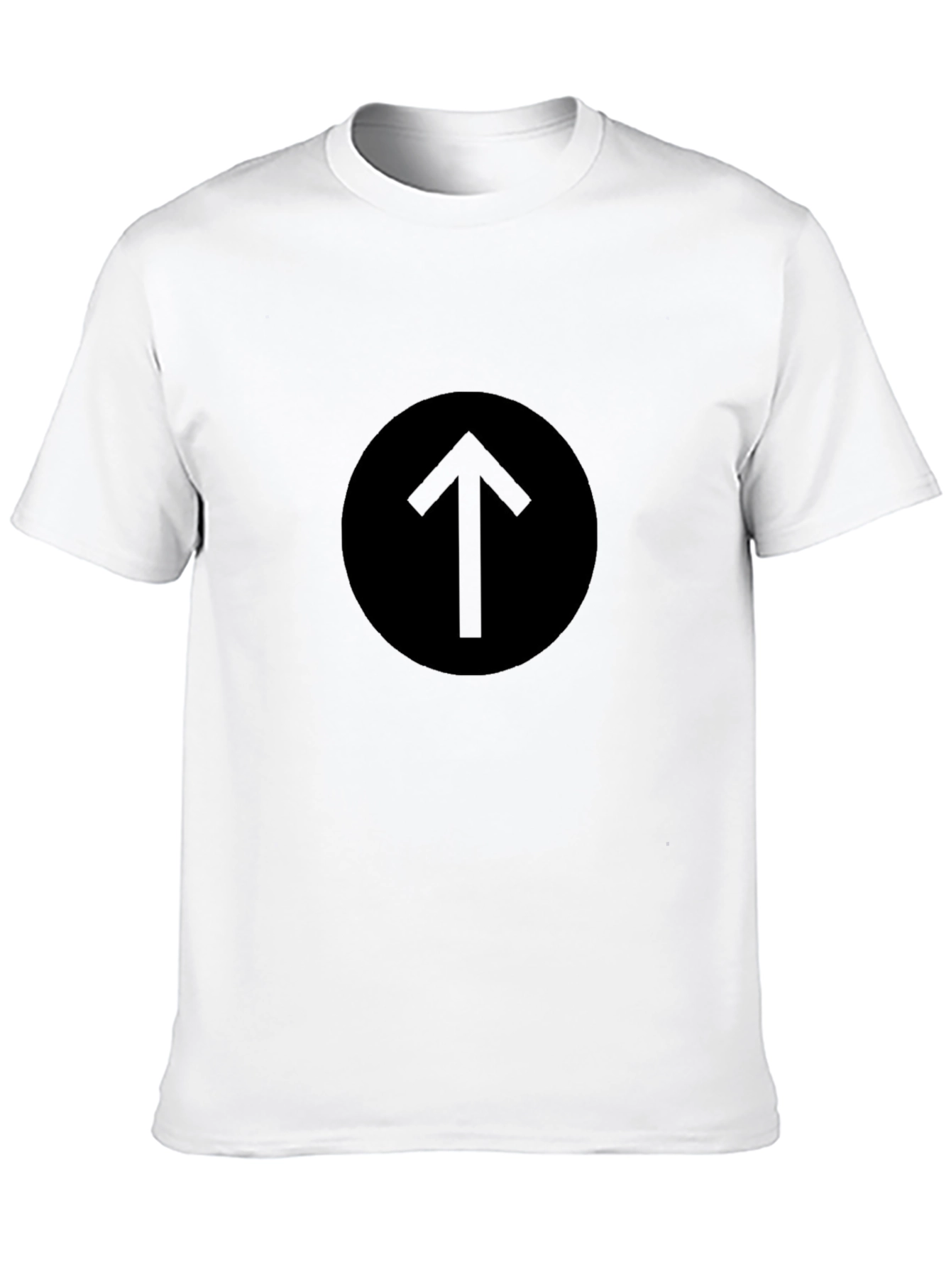 Black T-Shirt with Upward Arrow Graphic
