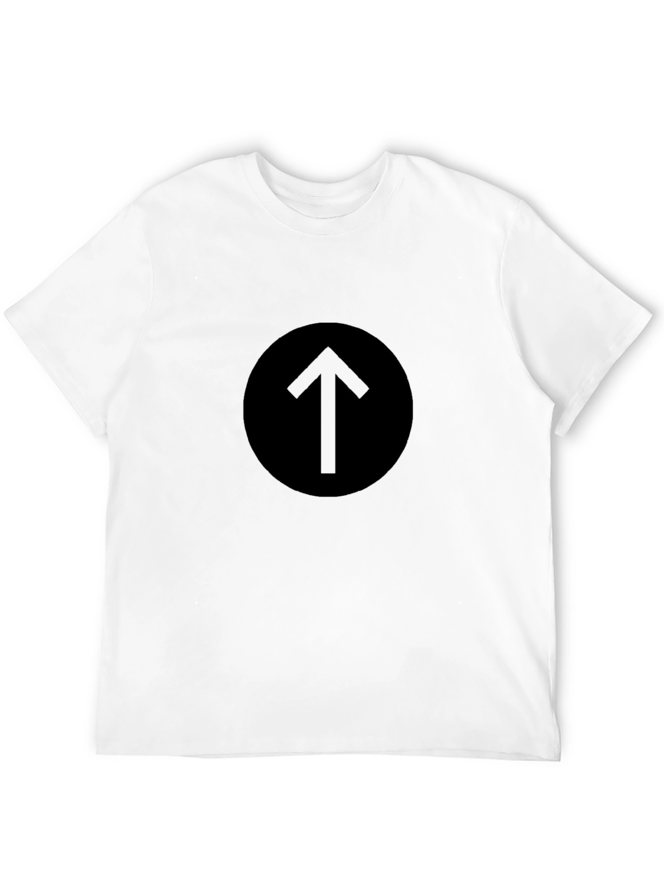 Black T-Shirt with Upward Arrow Graphic