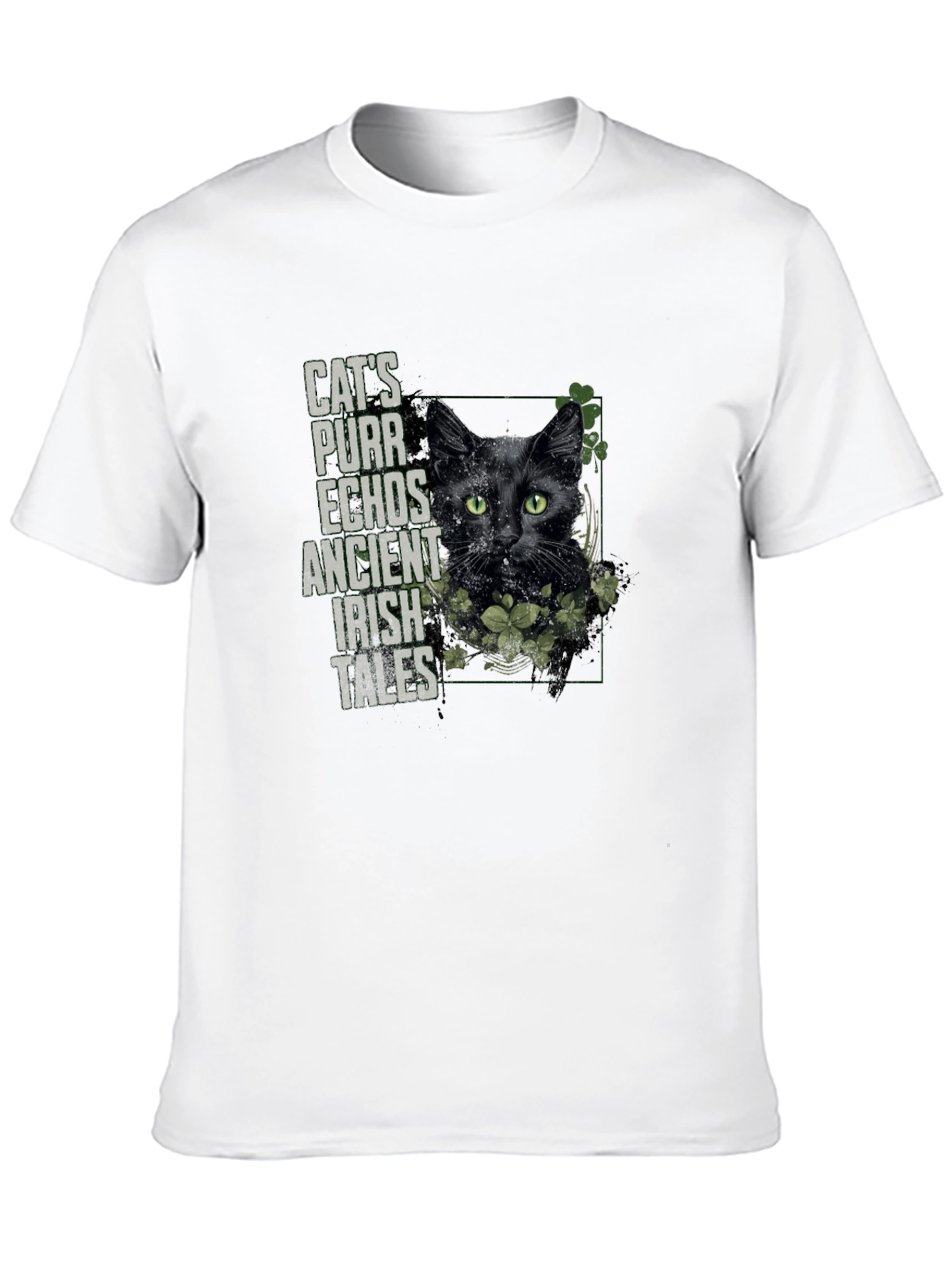 Cats Purr Irish Tales Black T-Shirt