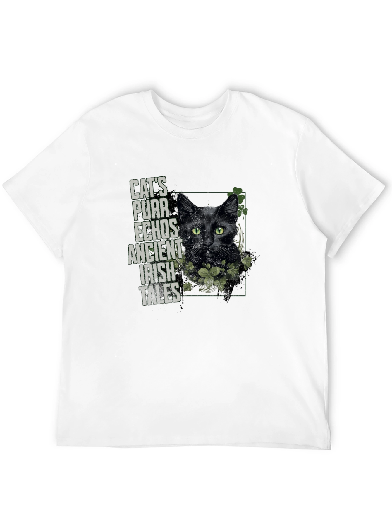 Cats Purr Irish Tales Black T-Shirt