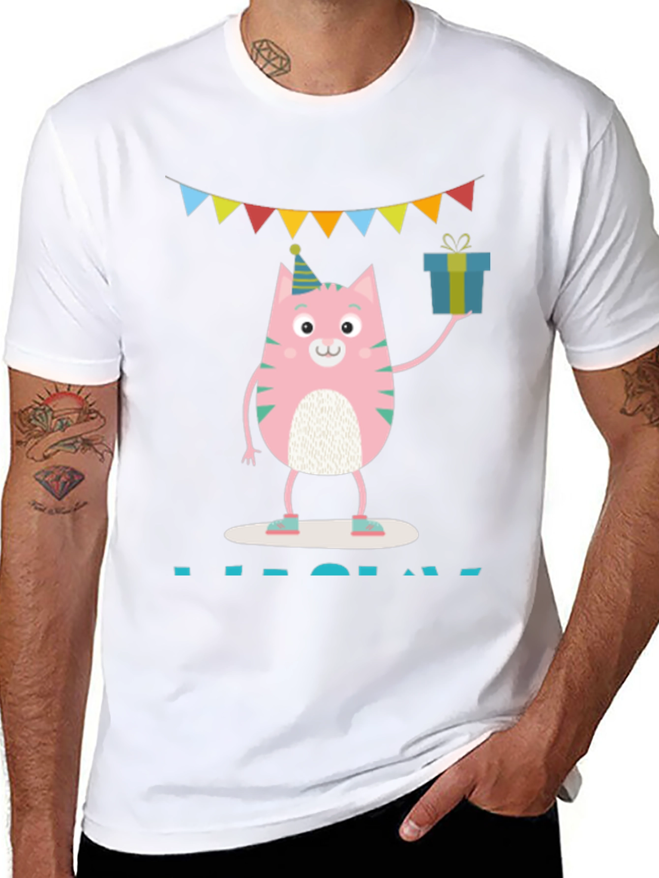 Birthday Cat Graphic T-Shirt - Unisex