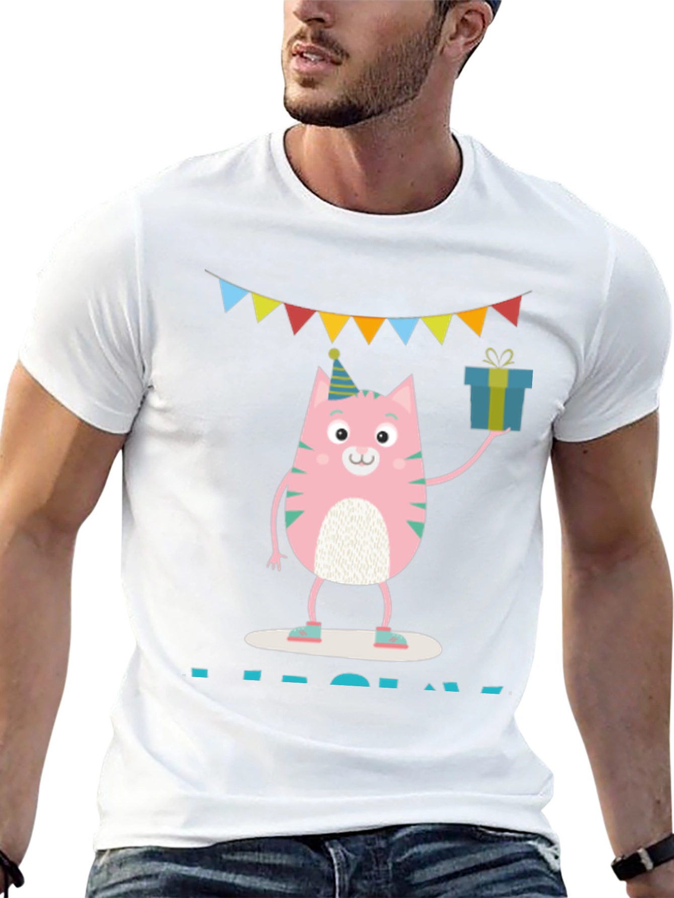 Birthday Cat Graphic T-Shirt - Unisex