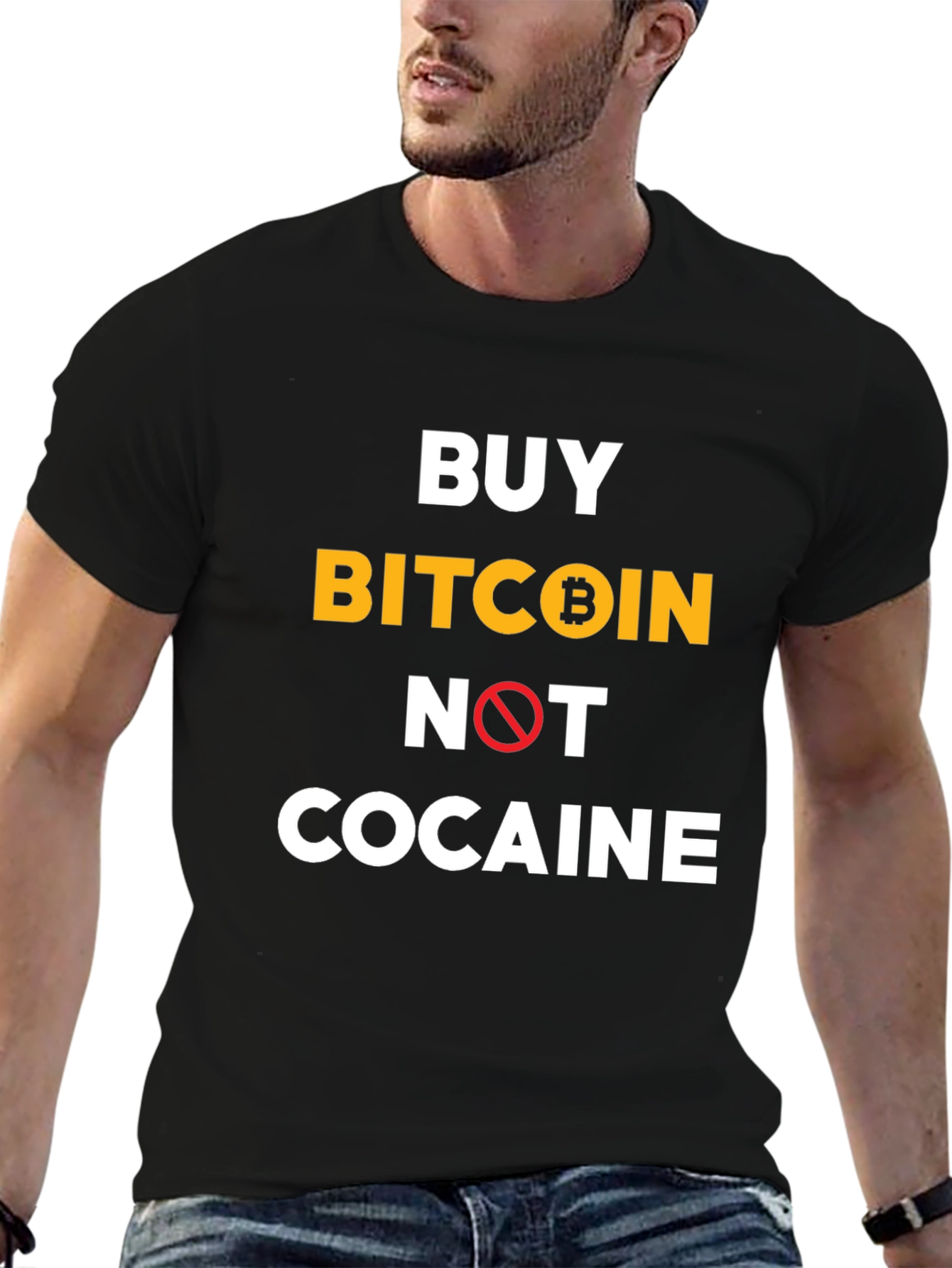 Buy Bitcoin Not Cocaine Black T-Shirt