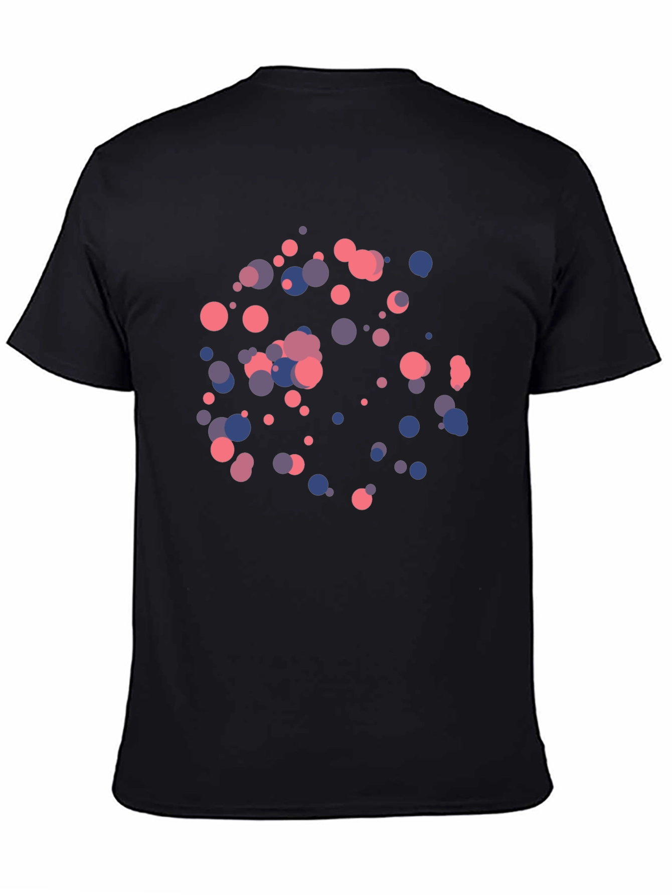 Modern Abstract Circle Pattern Black T-Shirt