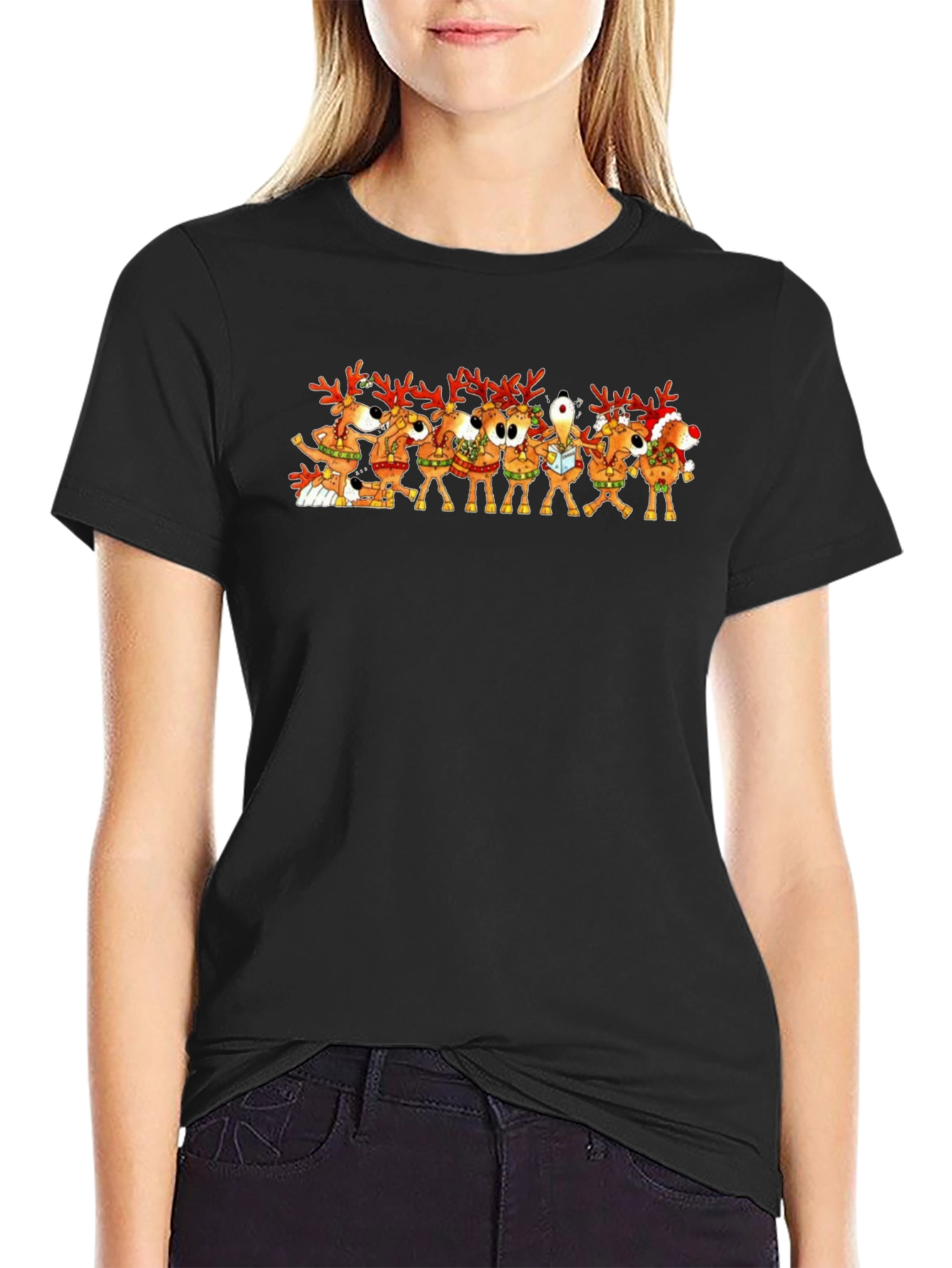 Festive Reindeer Crew Neck T-Shirt