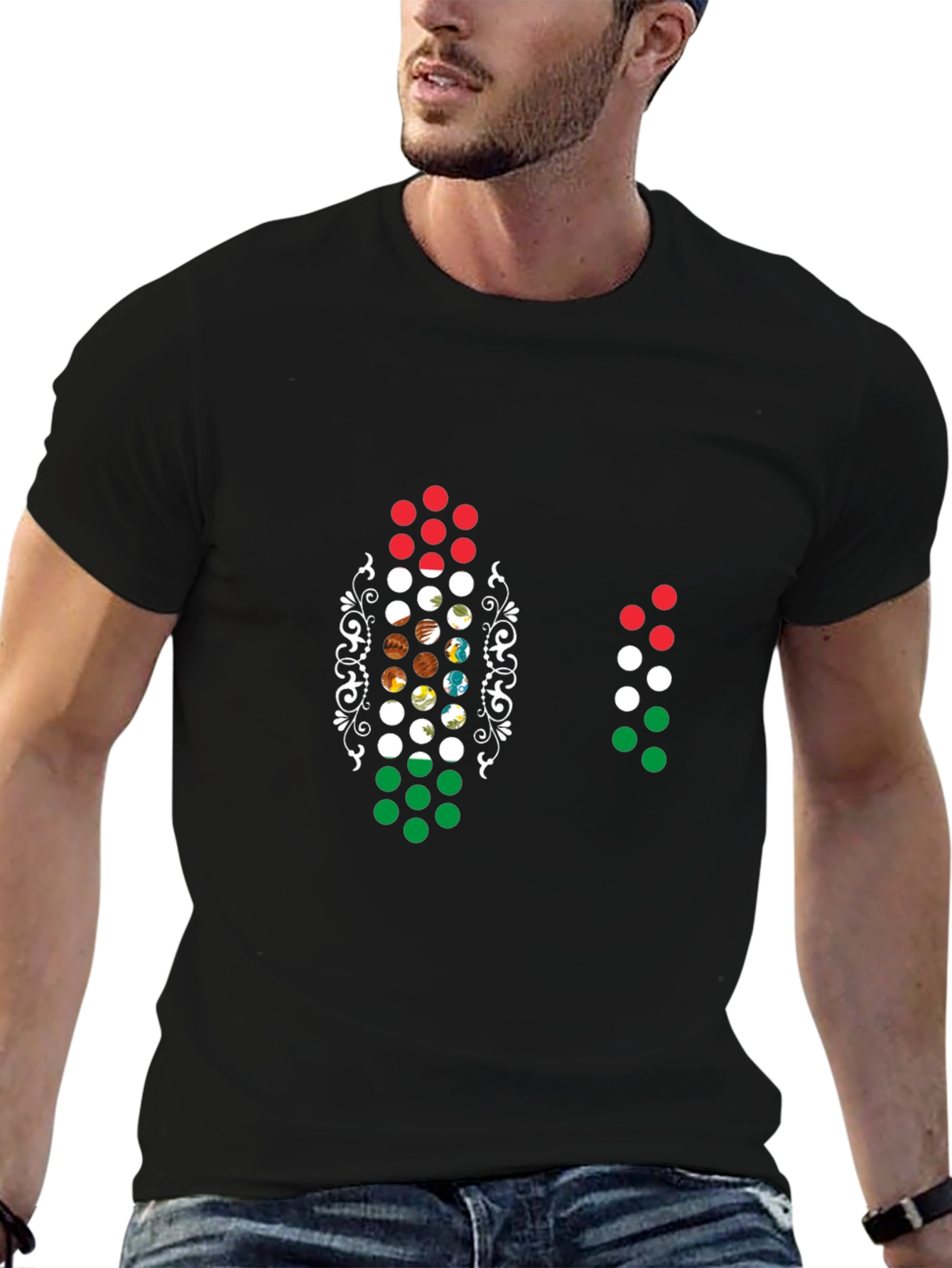 Unique Planet Circle Graphic Black T-Shirt
