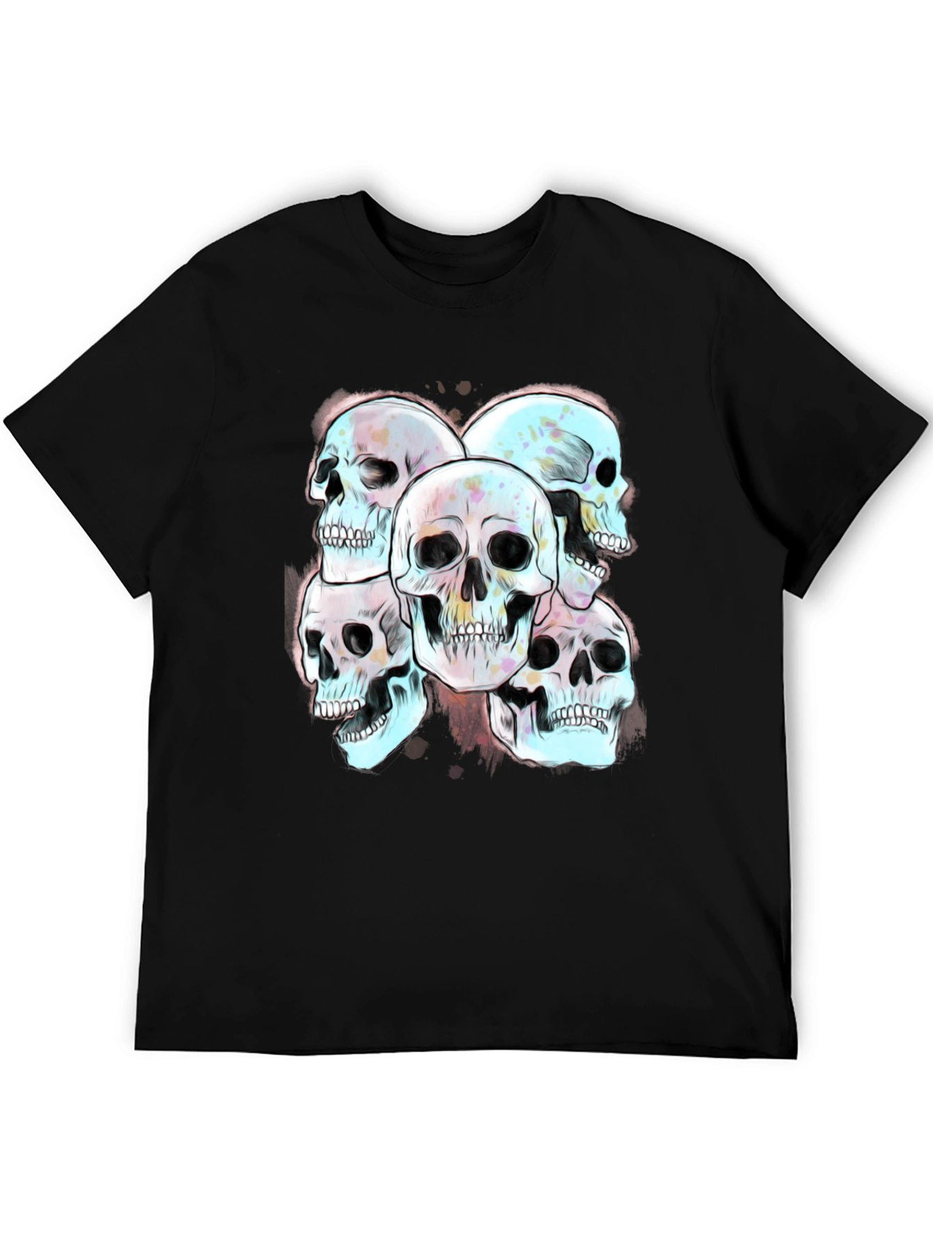 Skull Graphic Print Mens Tee - Edgy Style