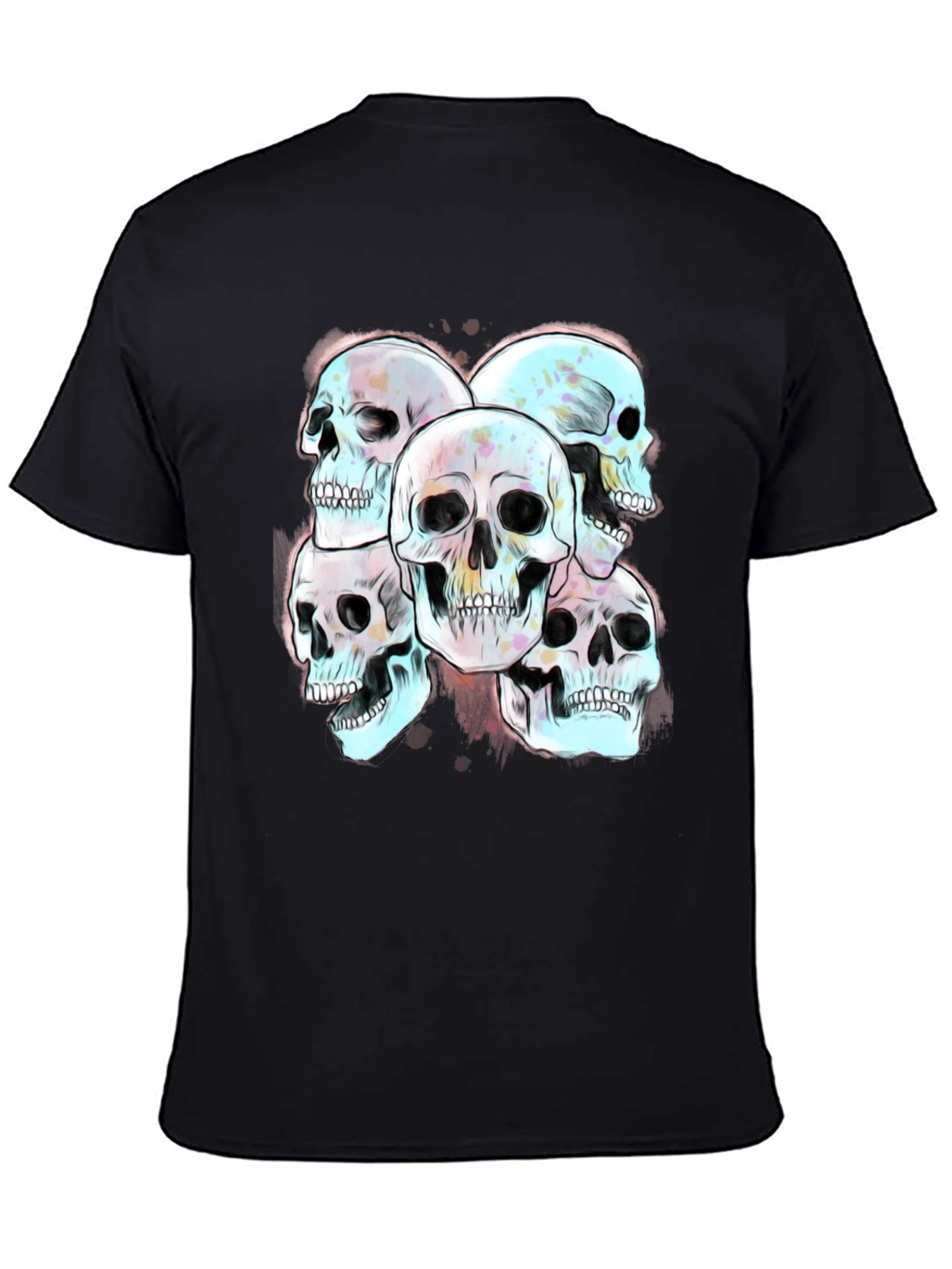 Skull Graphic Print Mens Tee - Edgy Style