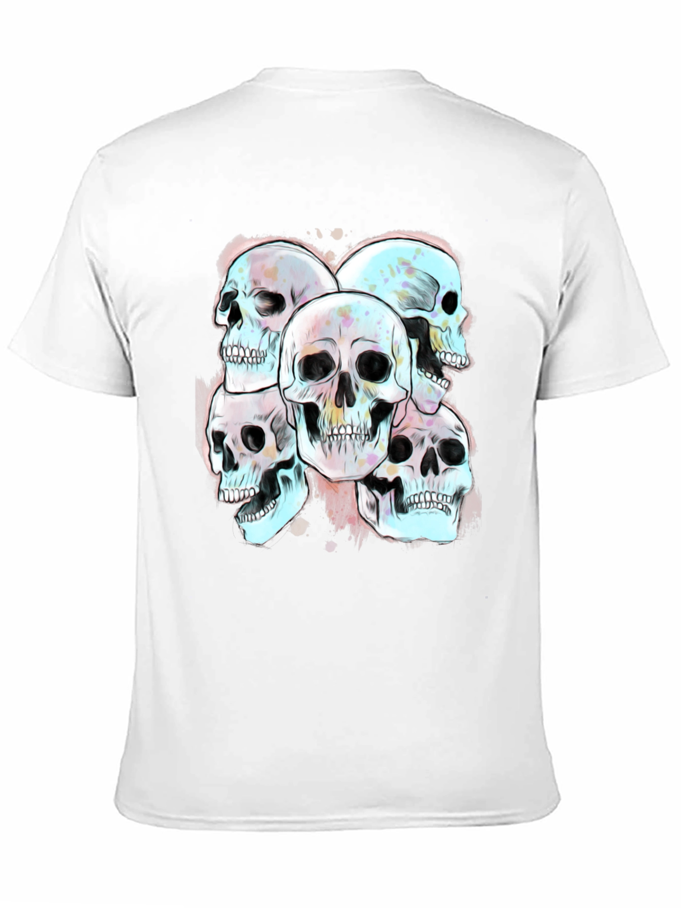 Skull Graphic Print Mens Tee - Edgy Style