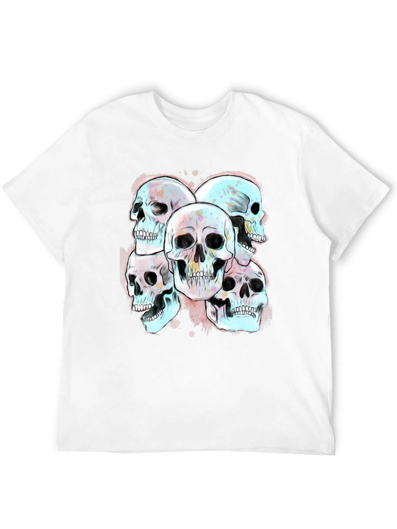 Skull Graphic Print Mens Tee - Edgy Style