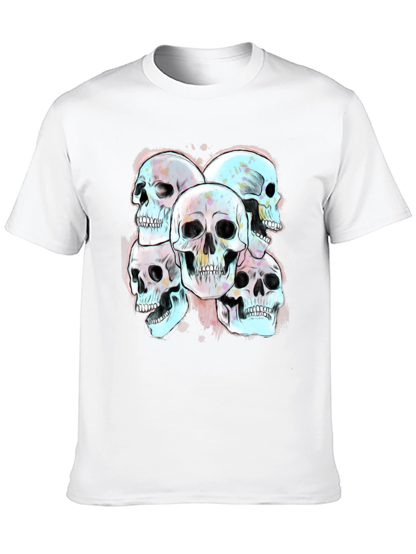Skull Graphic Print Mens Tee - Edgy Style