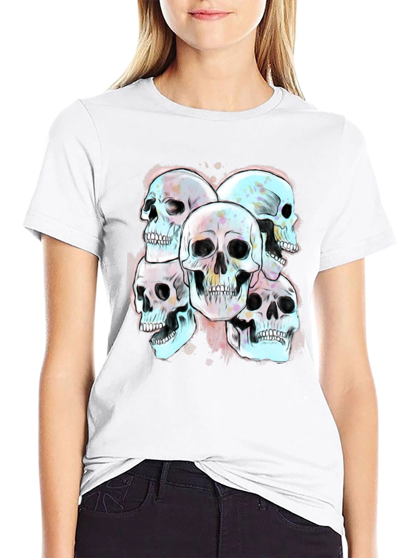 Skull Graphic Print Mens Tee - Edgy Style