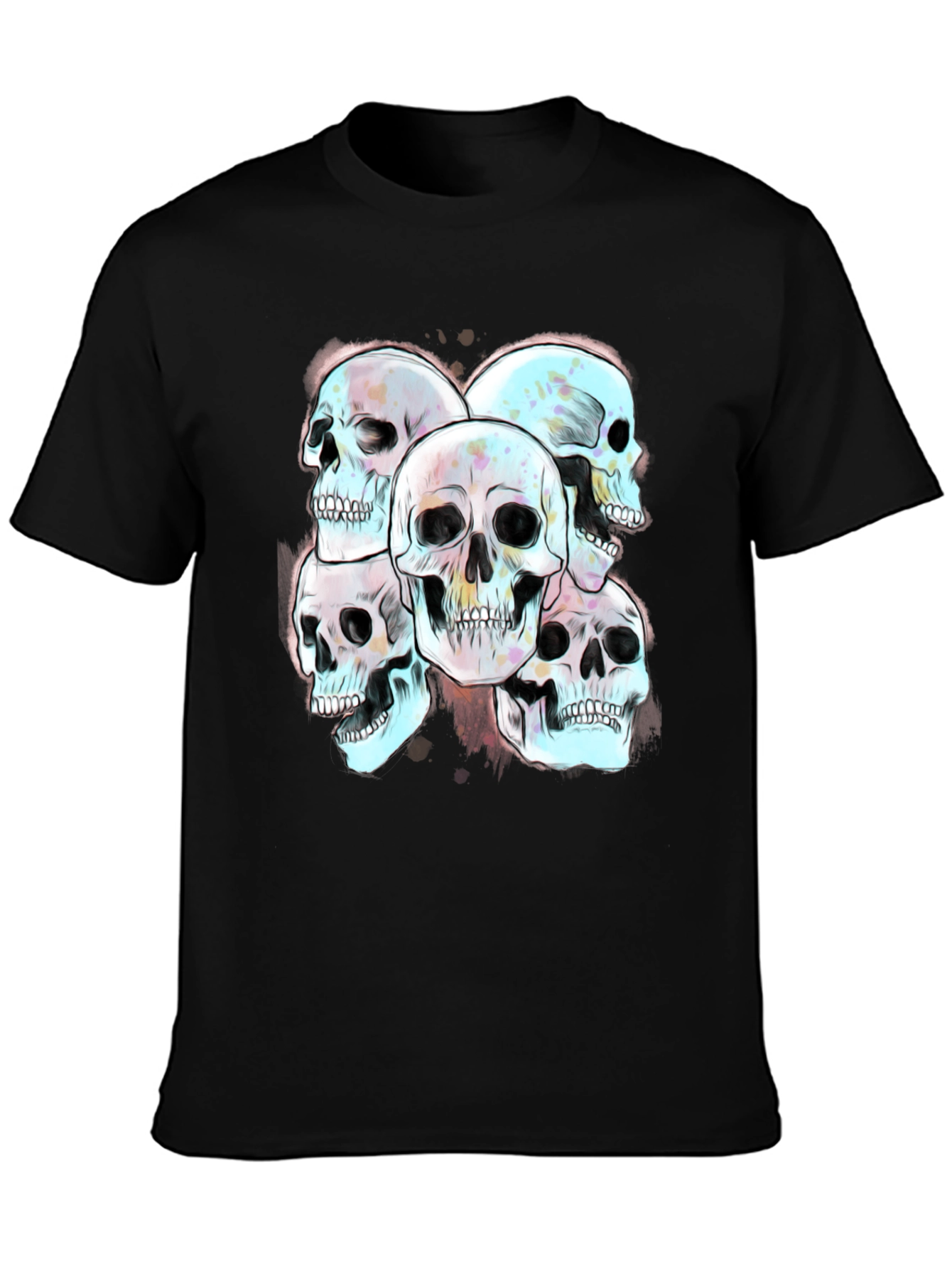 Skull Graphic Print Mens Tee - Edgy Style